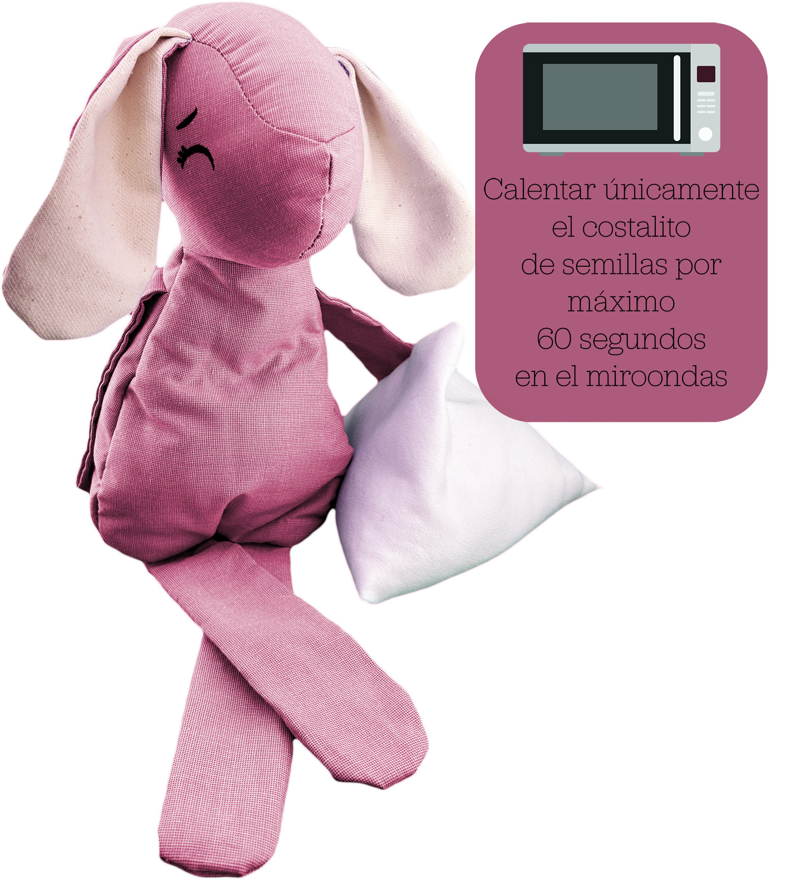 Foto 4 pulgar | Peluche De Conejo Con Semillas Térmicas Para Bebés Luulu Conejo Rosa Ayuda A Mejorar El Sueño De Tu Bebé