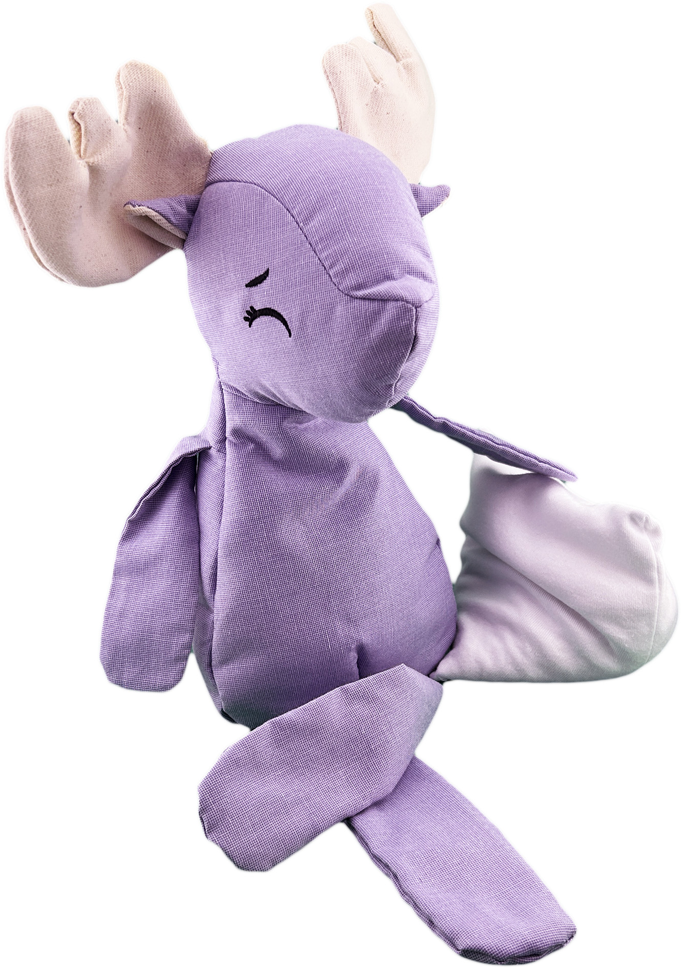 Peluche De Venado Con Semillas Térmicas Para Bebés. Luulu Venado Lila Ayuda A Mejorar El Sueño De Tu Bebé.