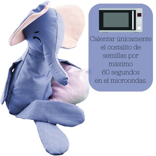 Foto 3 | Peluche De Elefante Con Semillas Térmicas Para Bebés Luulu Elefante Azul Ayuda A Mejorar El Sueño De Tu Bebé.