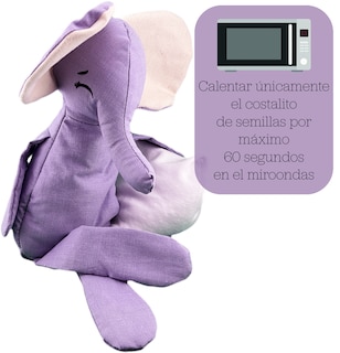 Foto 2 | Peluche De Elefante Con Semillas Térmicas Para Bebés. Luulu Elefante Lila Ayuda A Mejorar El Sueño De Tu Bebé.