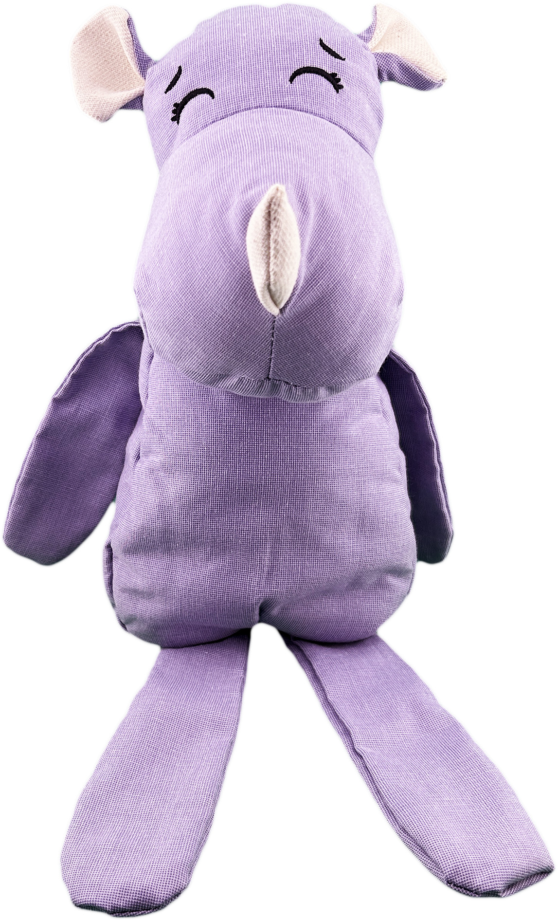 Peluche De Rinoceronte Con Semillas Térmicas Para Bebés. Luulu Rinoceronte Lila Ayuda A Mejorar El Sueño De Tu Bebé.