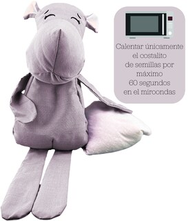 Foto 2 | Peluche De Hipopótamo Con Semillas Térmicas Para Bebés. Luulu Hipopótamo Gris Ayuda A Mejorar El Sueño De Tu Bebé.