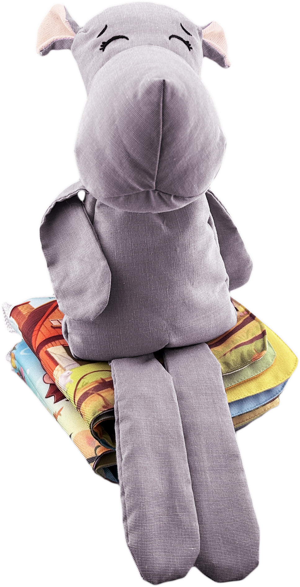 Foto 6 pulgar | Peluche De Hipopótamo Con Semillas Térmicas Para Bebés. Luulu Hipopótamo Gris Ayuda A Mejorar El Sueño De Tu Bebé.