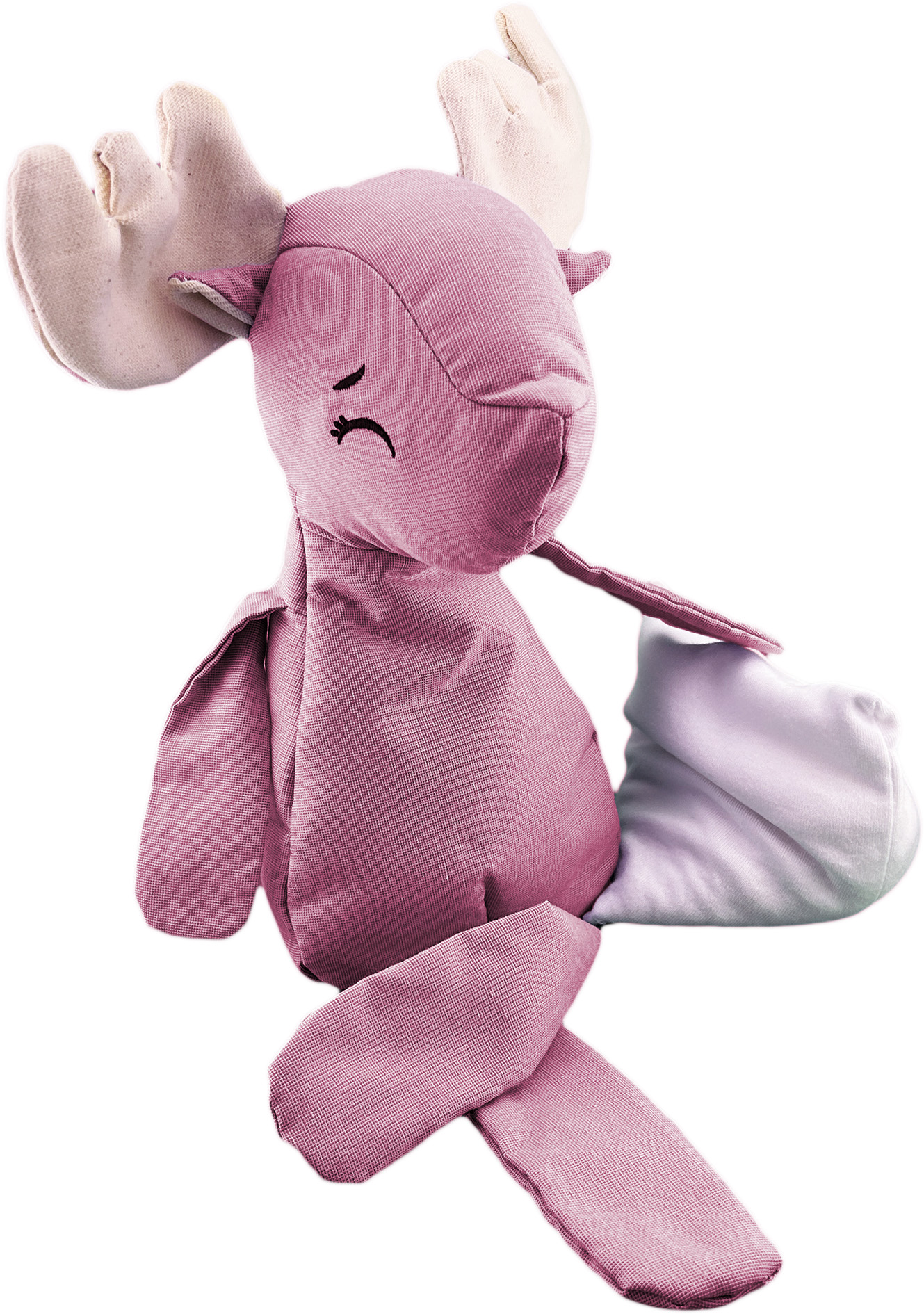 Peluche De Venado Con Semillas Térmicas Para Bebés. Luulu Venado Rosa Ayuda A Mejorar El Sueño De Tu Bebé.