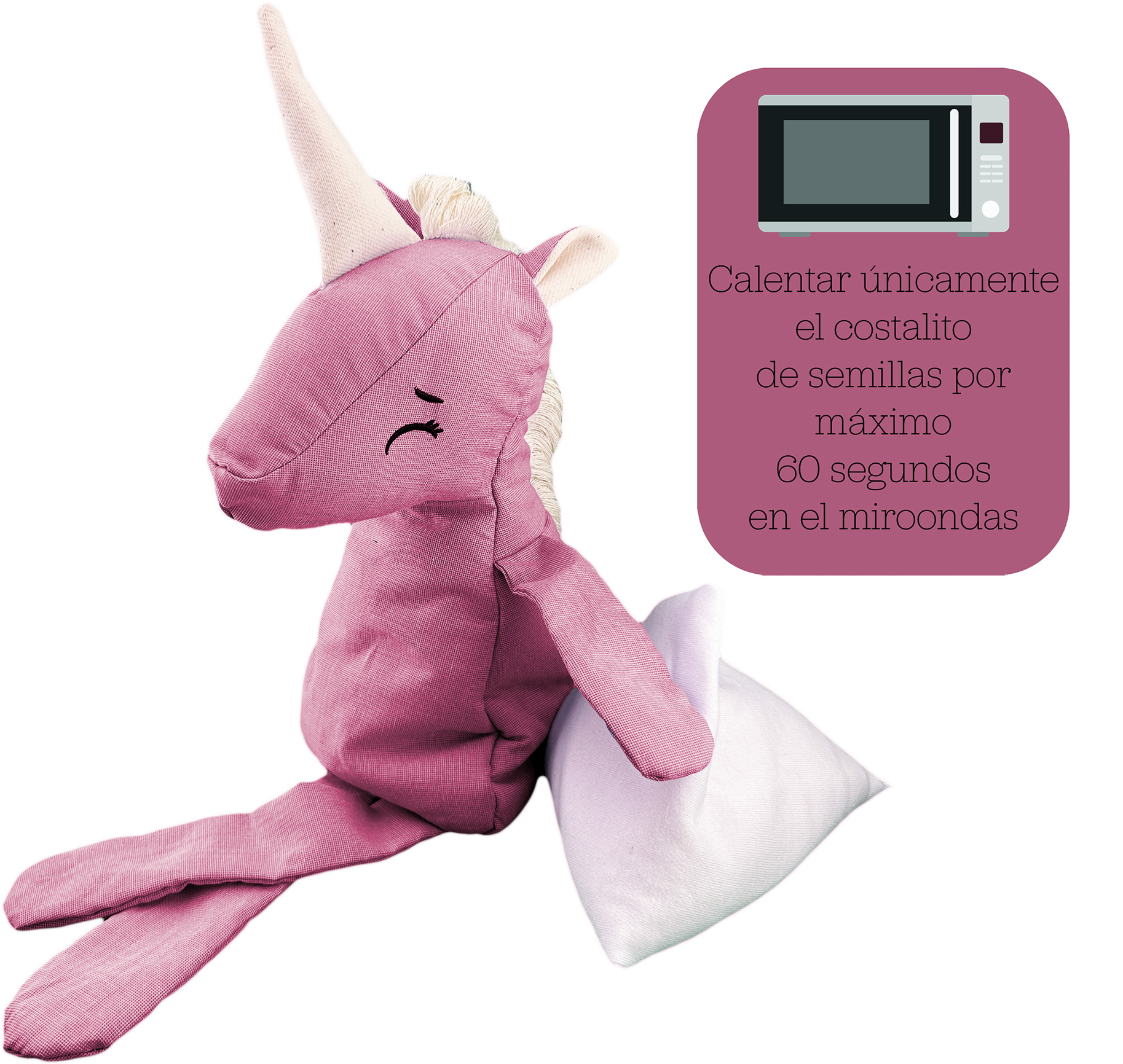 Foto 4 pulgar | Peluche De Unicornio Con Semillas Térmicas Para Bebés. Luulu Unicornio Rosa Ayuda A Mejorar El Sueño De Tu Bebé.