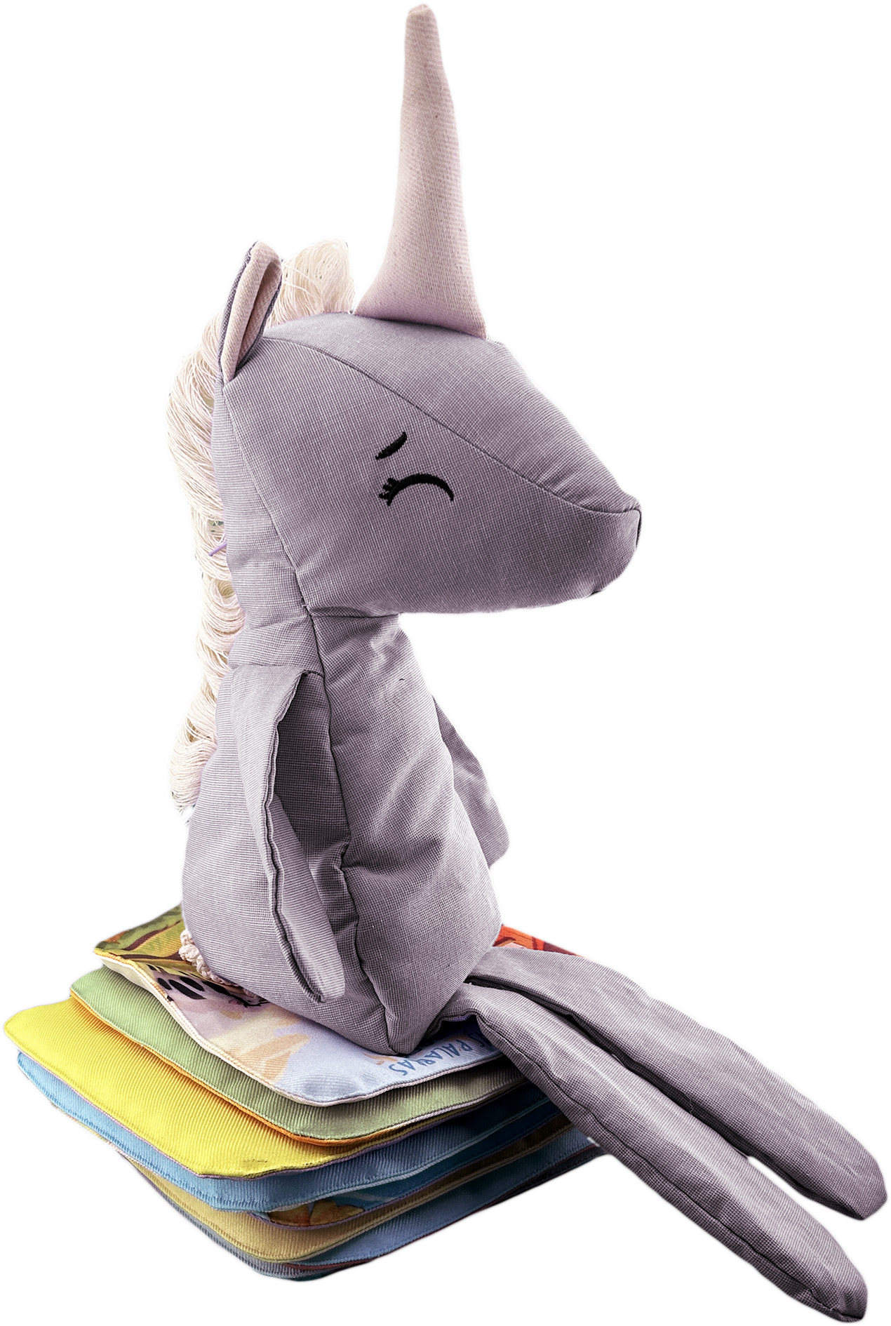 Foto 5 pulgar | Peluche De Unicornio Con Semillas Térmicas Para Bebés. Luulu Unicornio Gris Ayuda A Mejorar El Sueño De Tu Bebé.