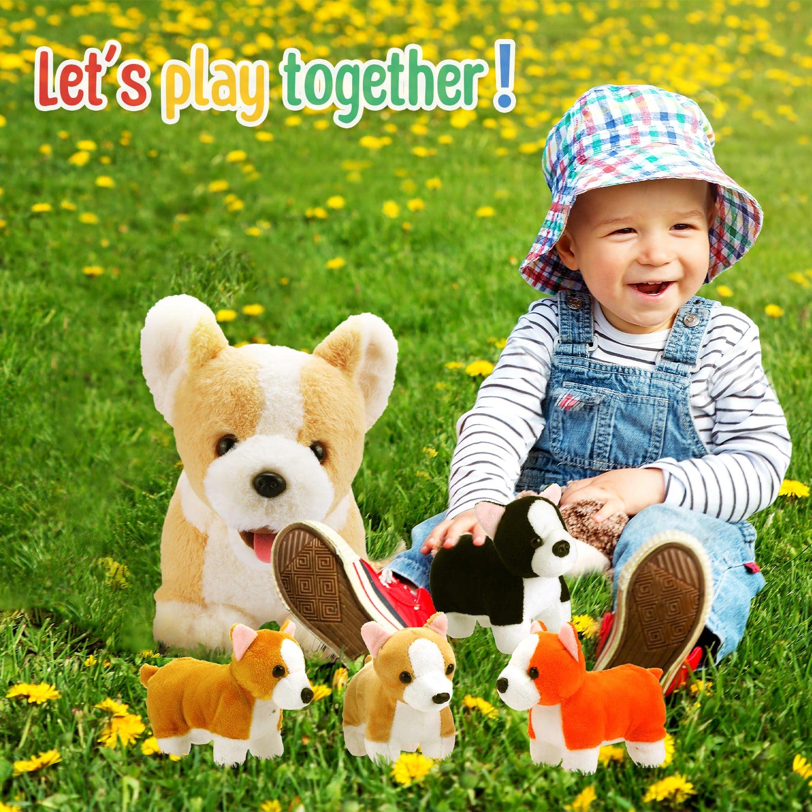 Foto 7 pulgar | Perro Skylety De Peluche Con Bebés En Su Interior Para Niños Corgi - Venta Internacional.