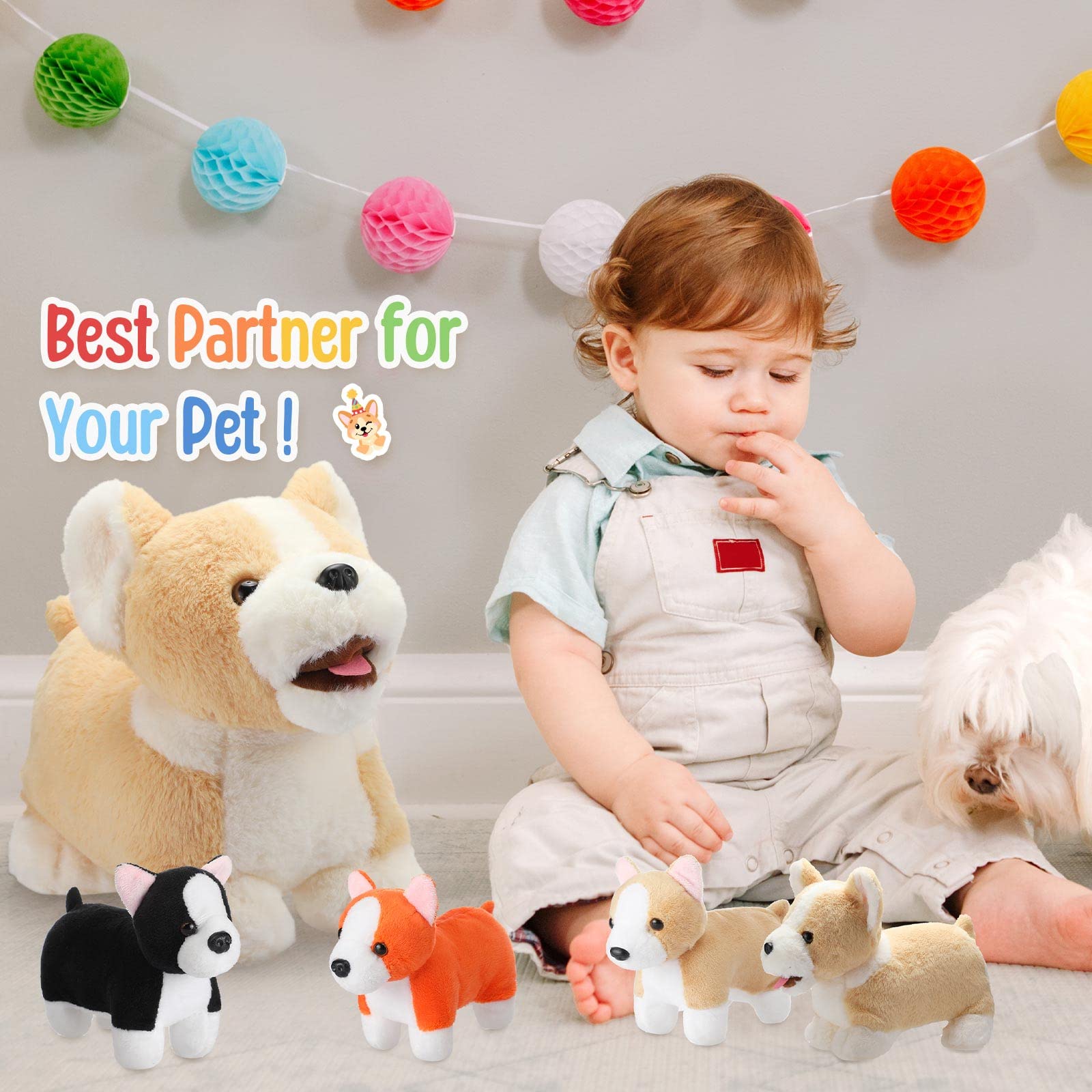 Foto 8 pulgar | Perro Skylety De Peluche Con Bebés En Su Interior Para Niños Corgi - Venta Internacional.