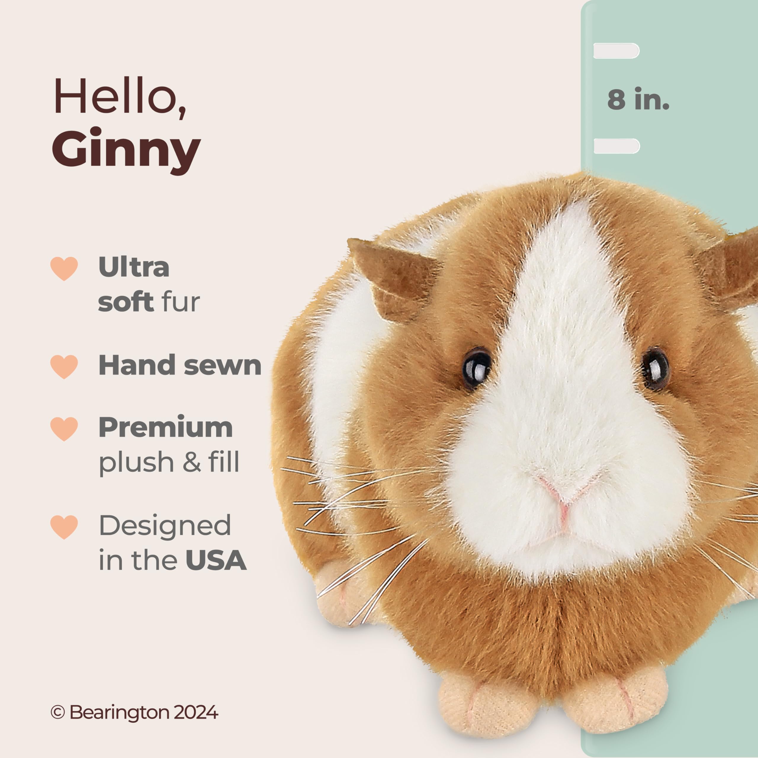 Foto 2 | Peluche De Conejillo De Indias Bearington Ginny, 20 Cm - Venta Internacional.