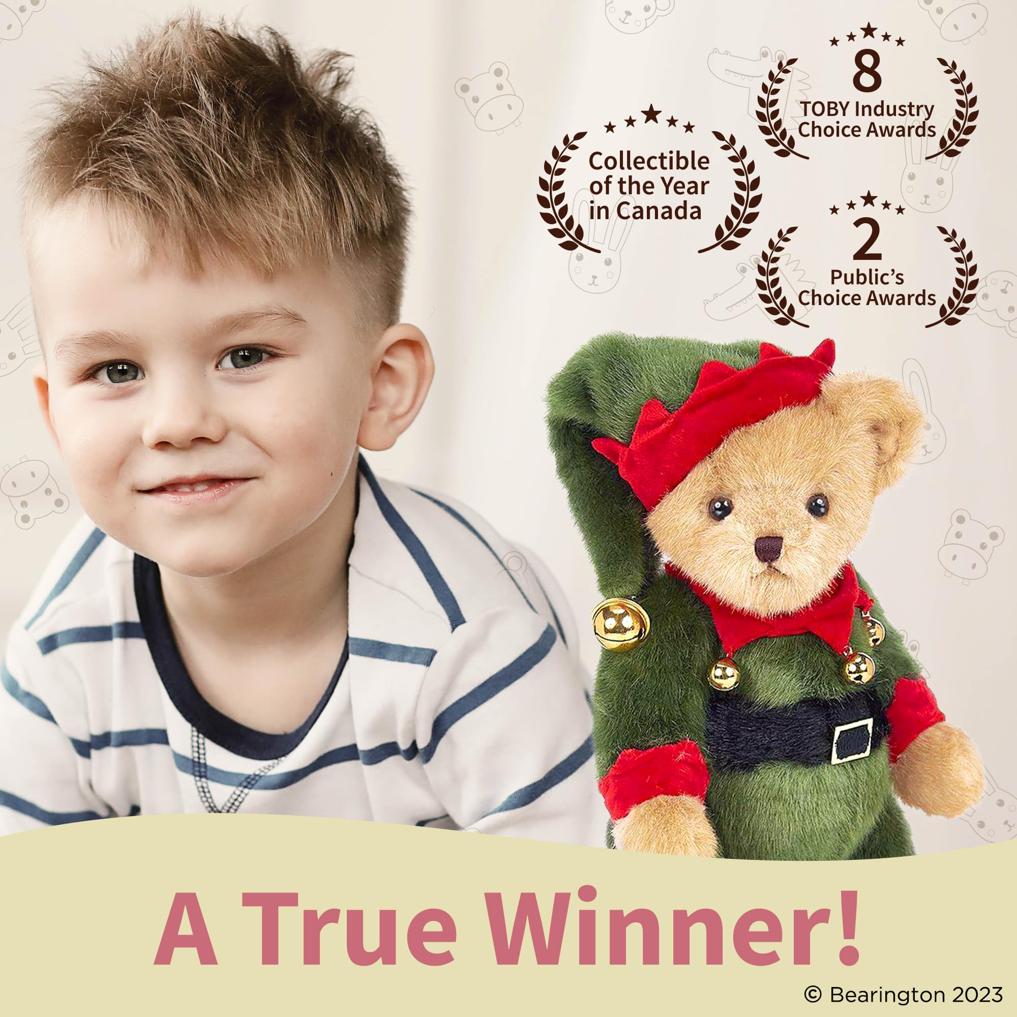 Foto 5 pulgar | Oso De Peluche Navideño De Peluche Bearington, 35 Cm - Venta Internacional.