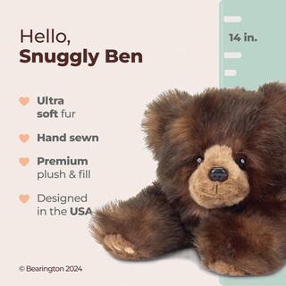 Foto 2 | Peluche De Peluche Bearington Snuggly Ben Brown Bear 14 Cm - Venta Internacional.