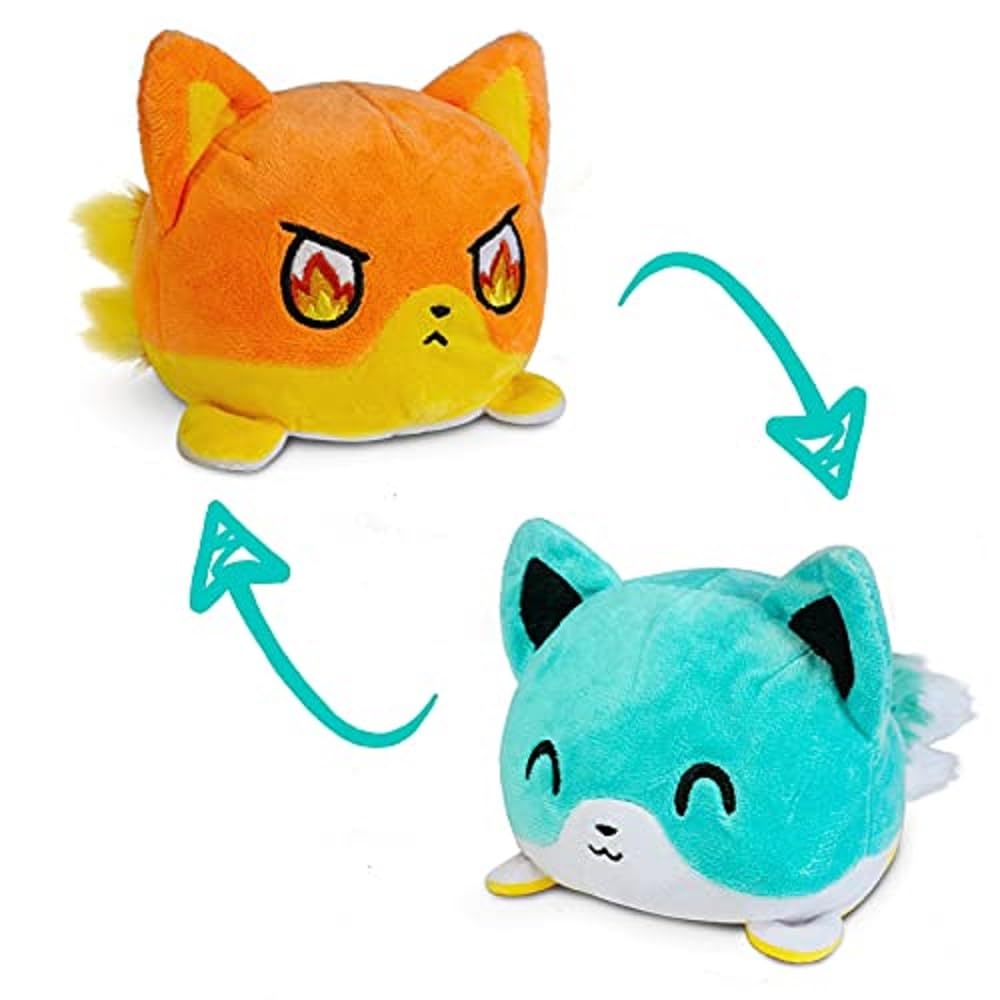 Teeturtle De Peluche Reversible Fox Blue + Orange Kitsune - Venta Internacional.