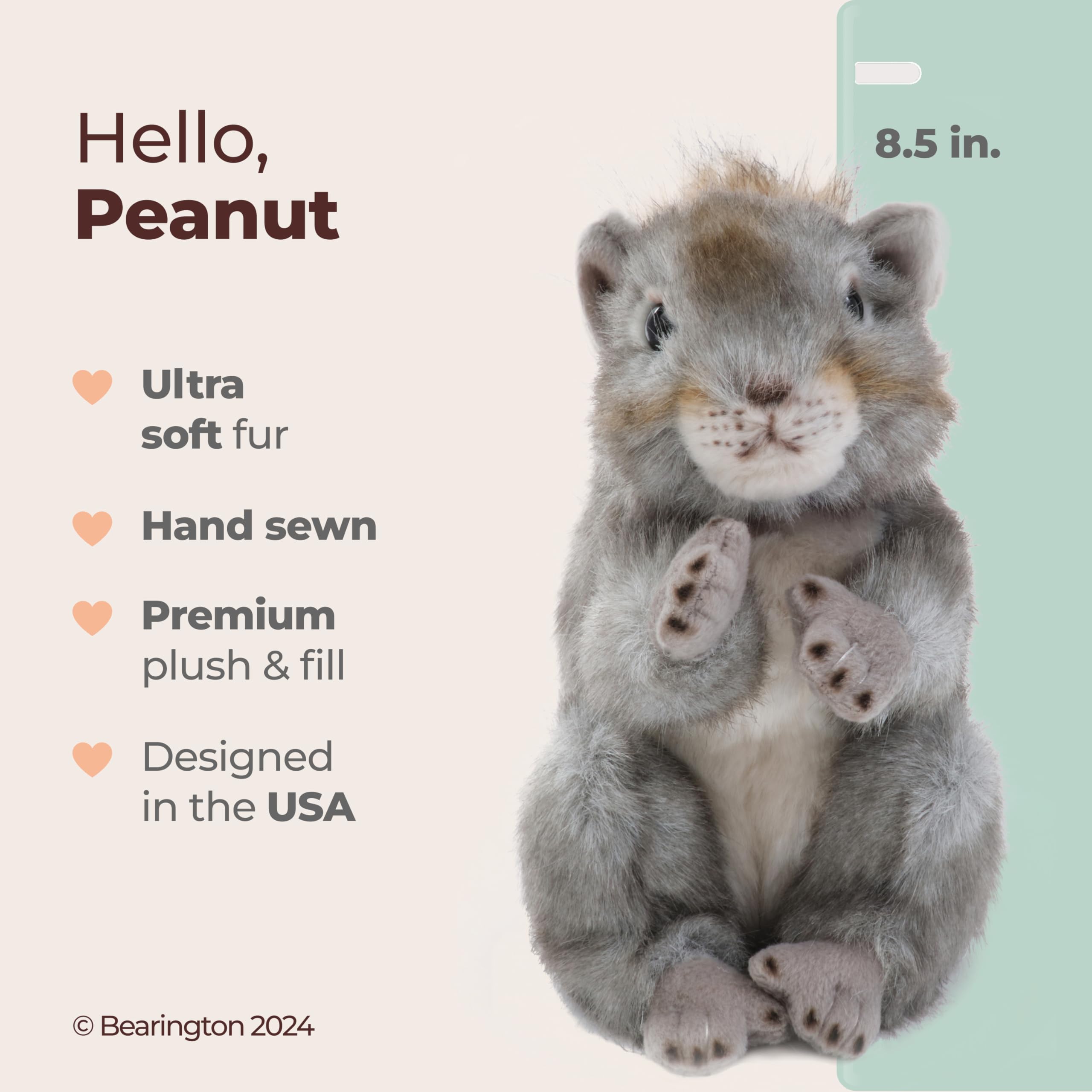 Foto 3 pulgar | Peluche Con Forma De Ardilla Bearington Peanut, 21 Cm - Venta Internacional.
