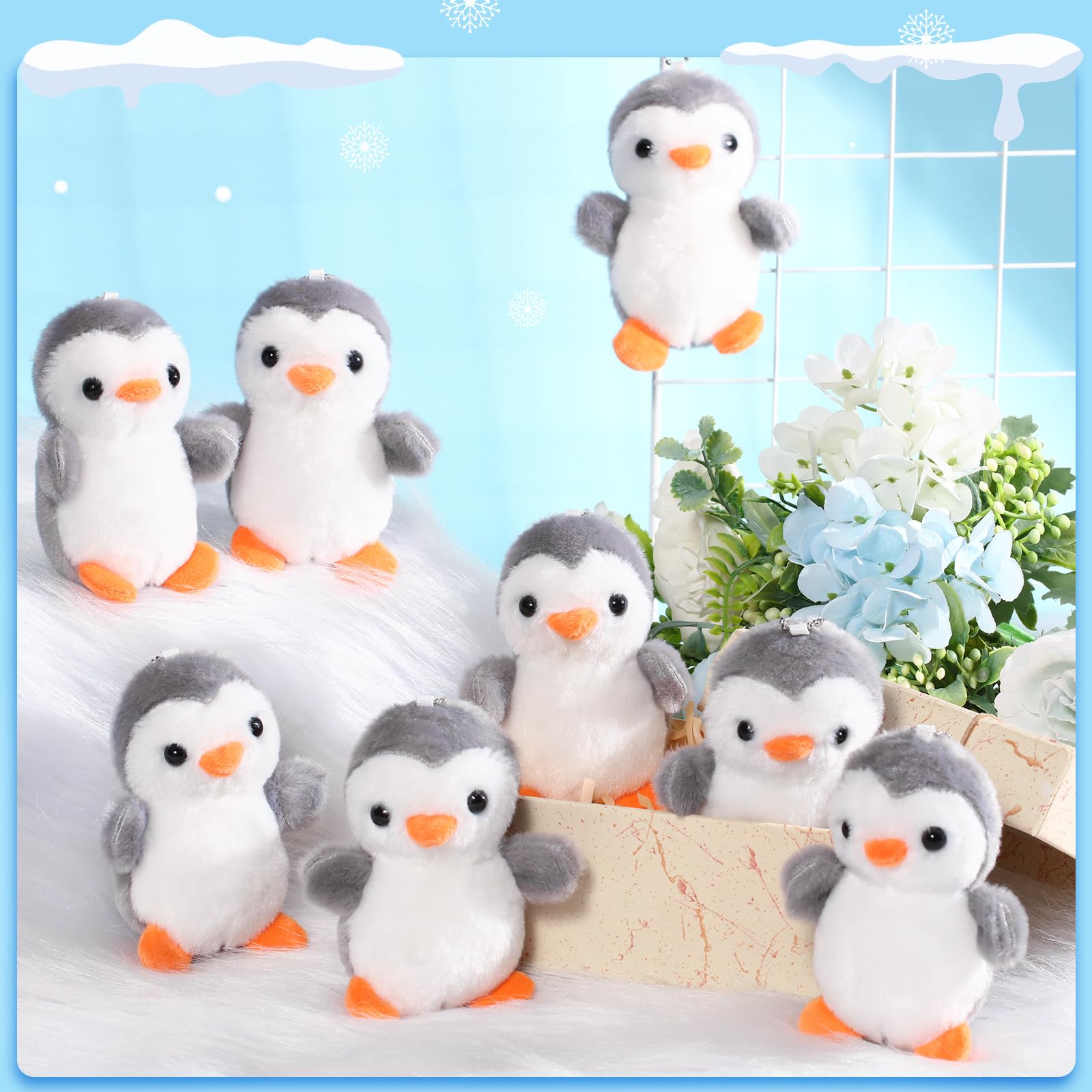 Foto 5 pulgar | Llavero De Peluche Skylety Penguin, 10 Cm, 8 Unidades, Gris - Venta Internacional.