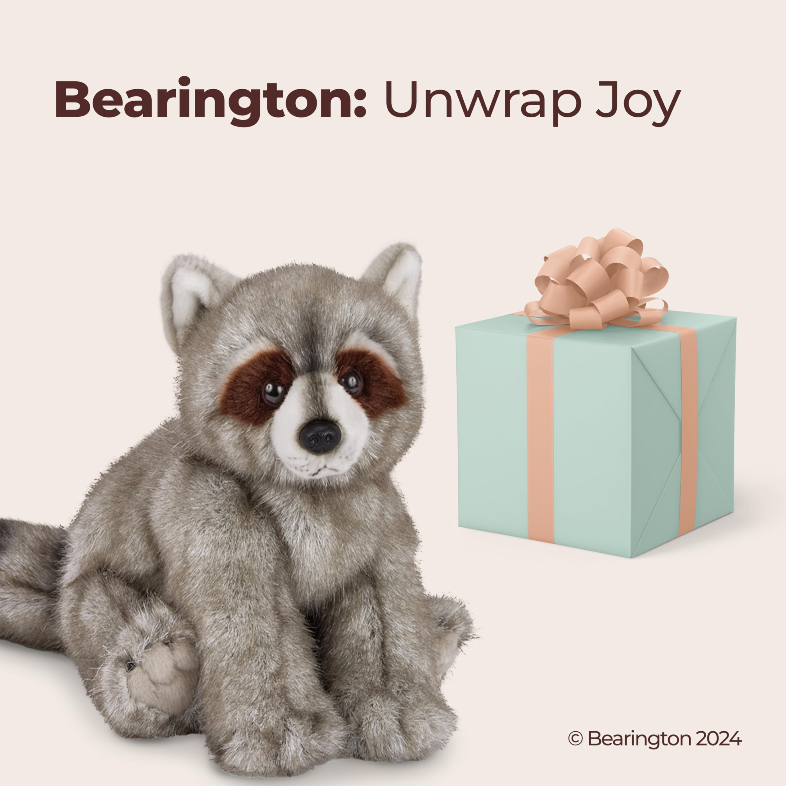 Foto 5 | Peluche De Peluche Bearington Rocko Raccoon 33 Cm - Venta Internacional.