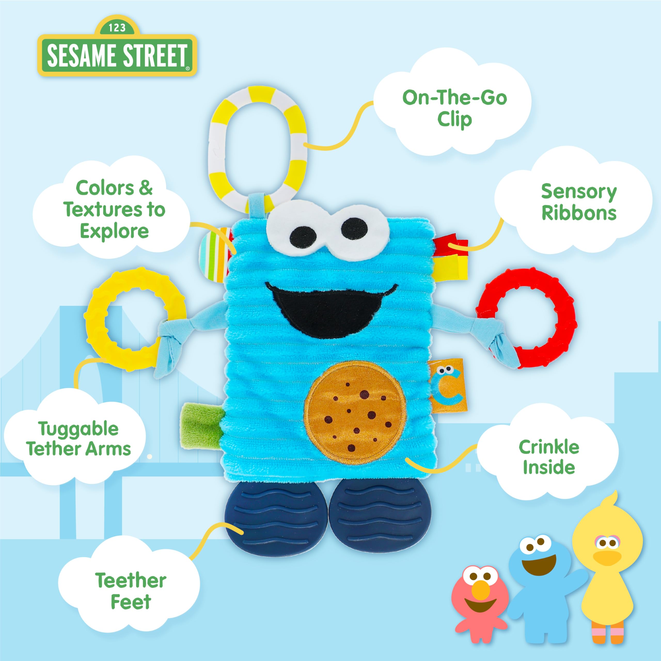Foto 4 pulgar | Juguete Sensorial De Peluche Preferido Para Niños, Sesame Street Cookie Monster - Venta Internacional.