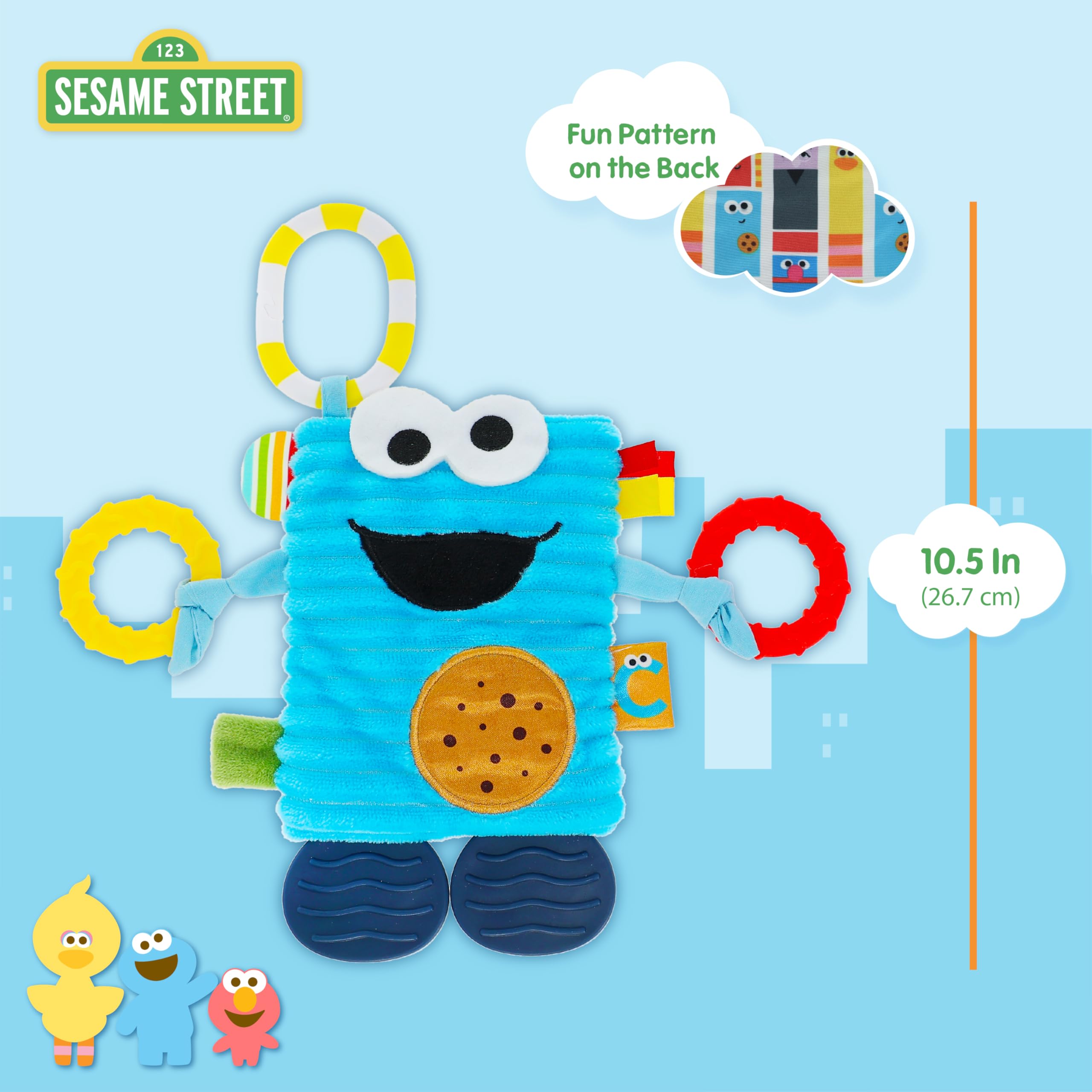 Foto 5 pulgar | Juguete Sensorial De Peluche Preferido Para Niños, Sesame Street Cookie Monster - Venta Internacional.