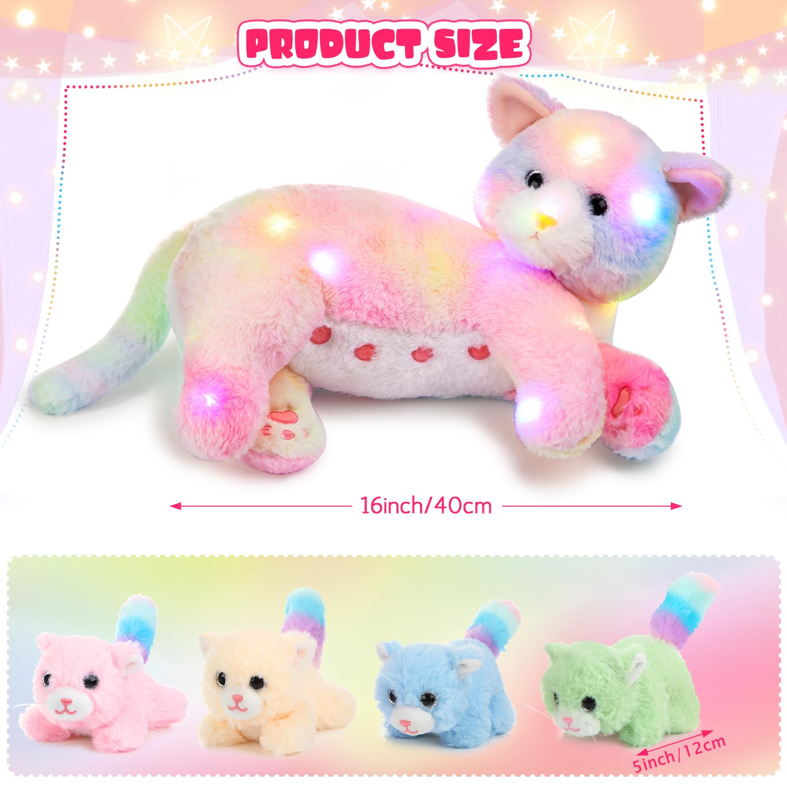 Foto 3 pulgar | Peluche Skylety, Gato Cariñoso Con 4 Gatitos De Peluche De 40 Cm - Venta Internacional.