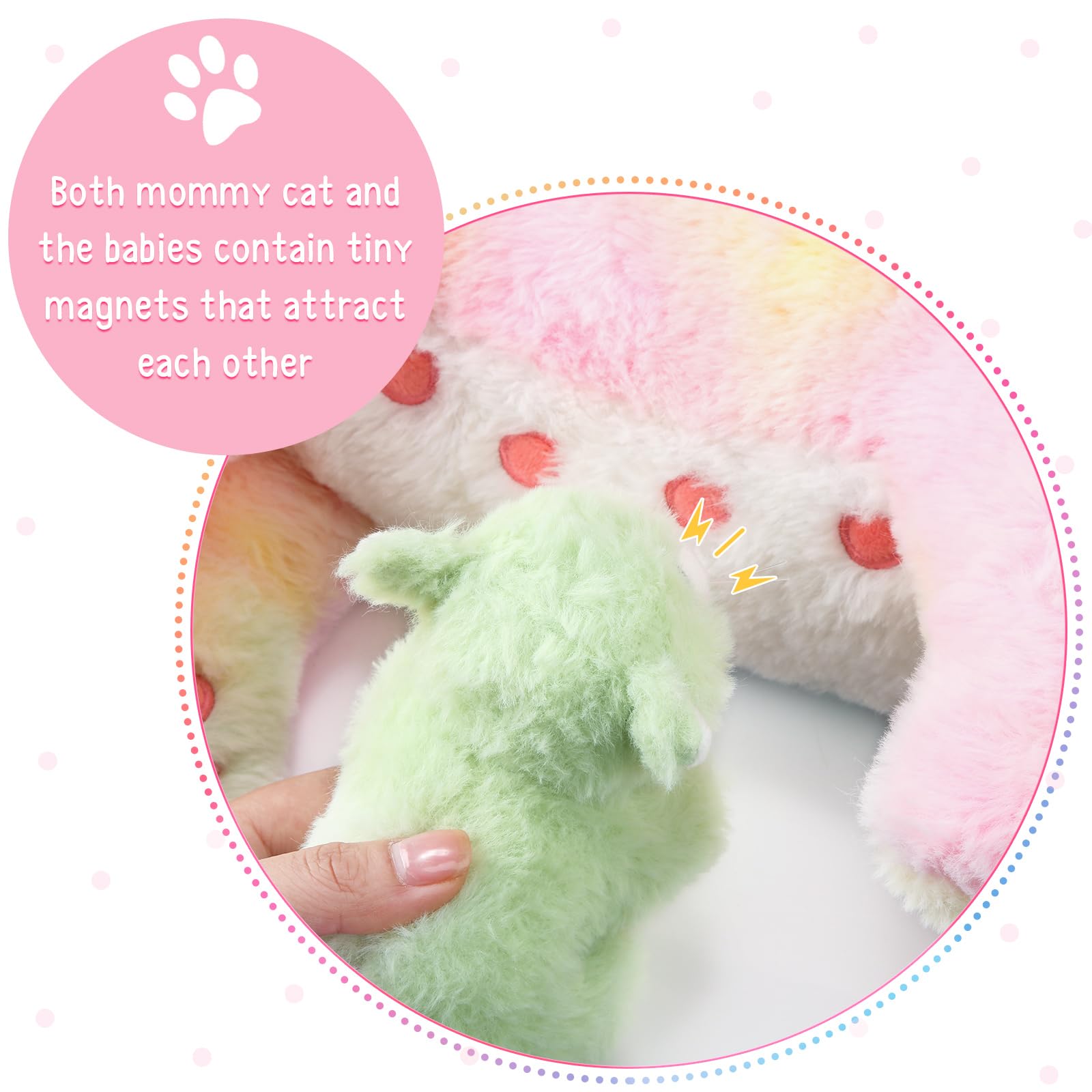 Foto 5 pulgar | Peluche Skylety, Gato Cariñoso Con 4 Gatitos De Peluche De 40 Cm - Venta Internacional.