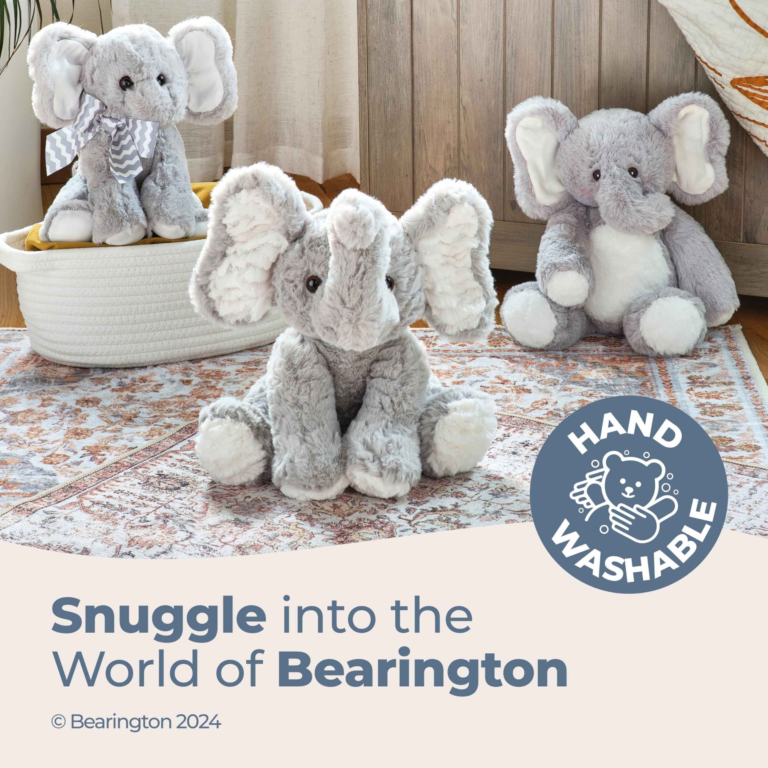 Foto 4 pulgar | Elefante De Peluche De La Colección Bearington Dinky De 28 Cm - Venta Internacional.