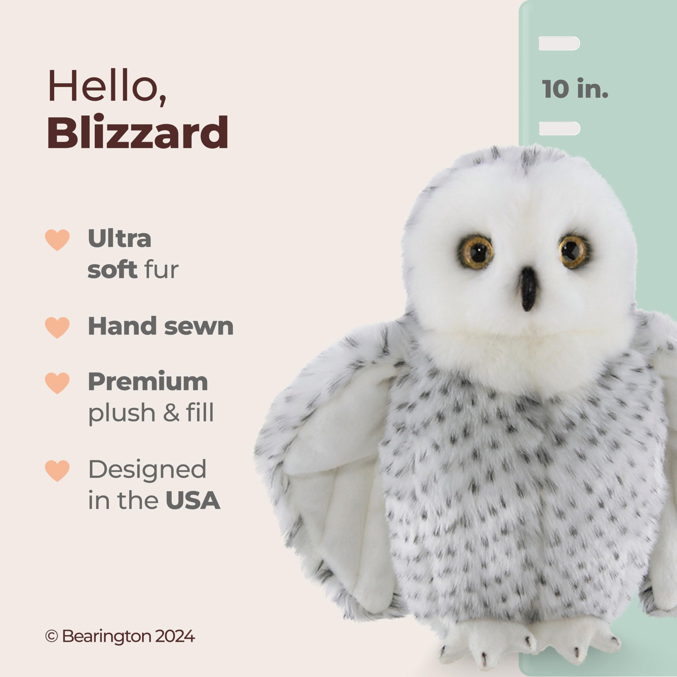 Foto 3 pulgar | Peluche De Peluche Bearington Blizzard Con Forma De Búho Nival, 25 Cm - Venta Internacional.