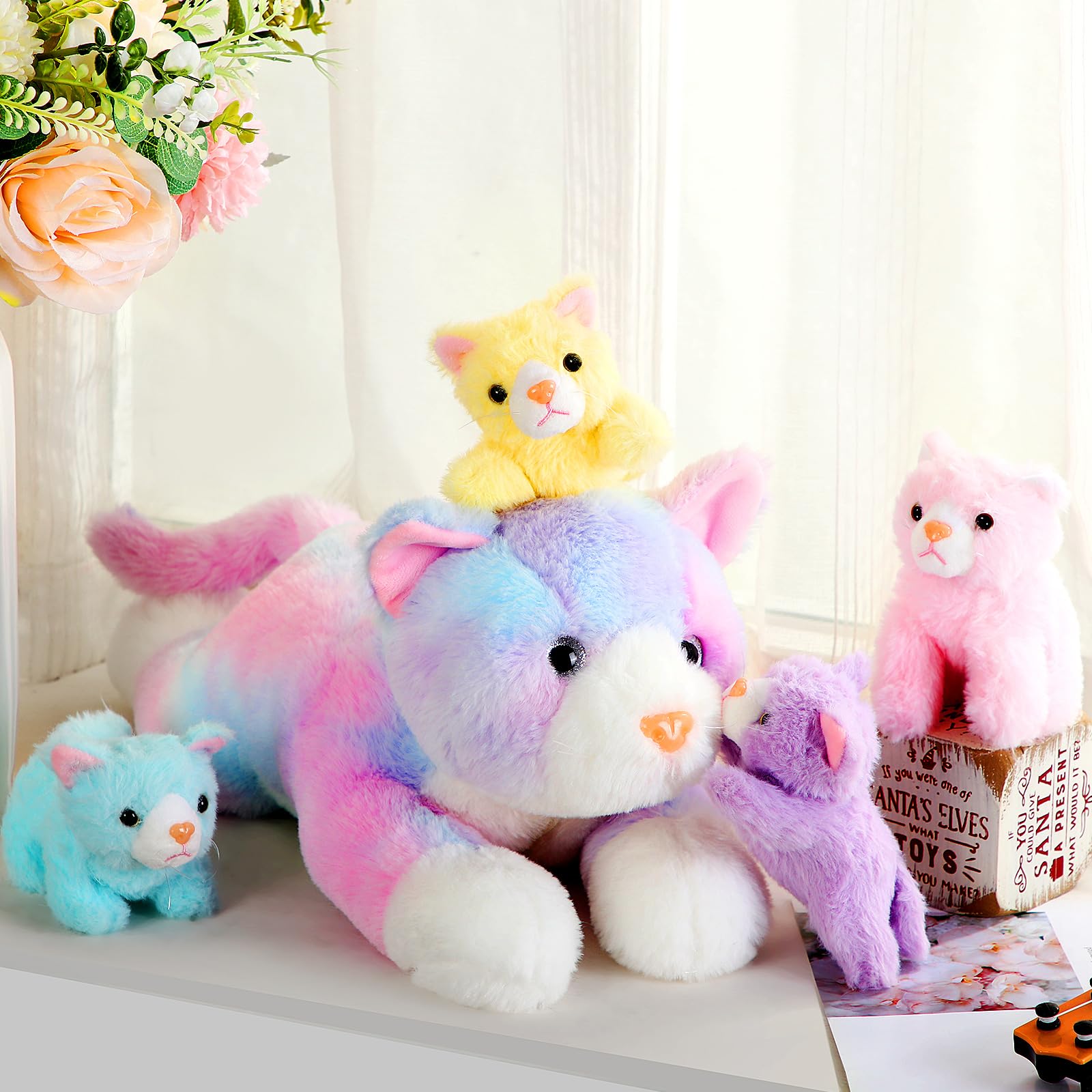 Foto 5 pulgar | Peluche Skylety Cat Con Bebés Dentro De Una Gata Embarazada - Venta Internacional.
