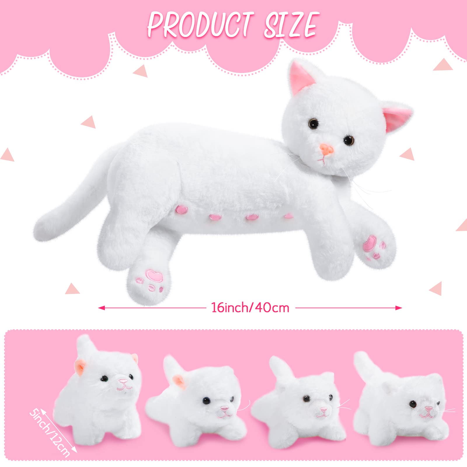 Foto 3 pulgar | Peluche Skylety, Gato Cariñoso Con 4 Gatitos De Peluche De 40 Cm - Venta Internacional.