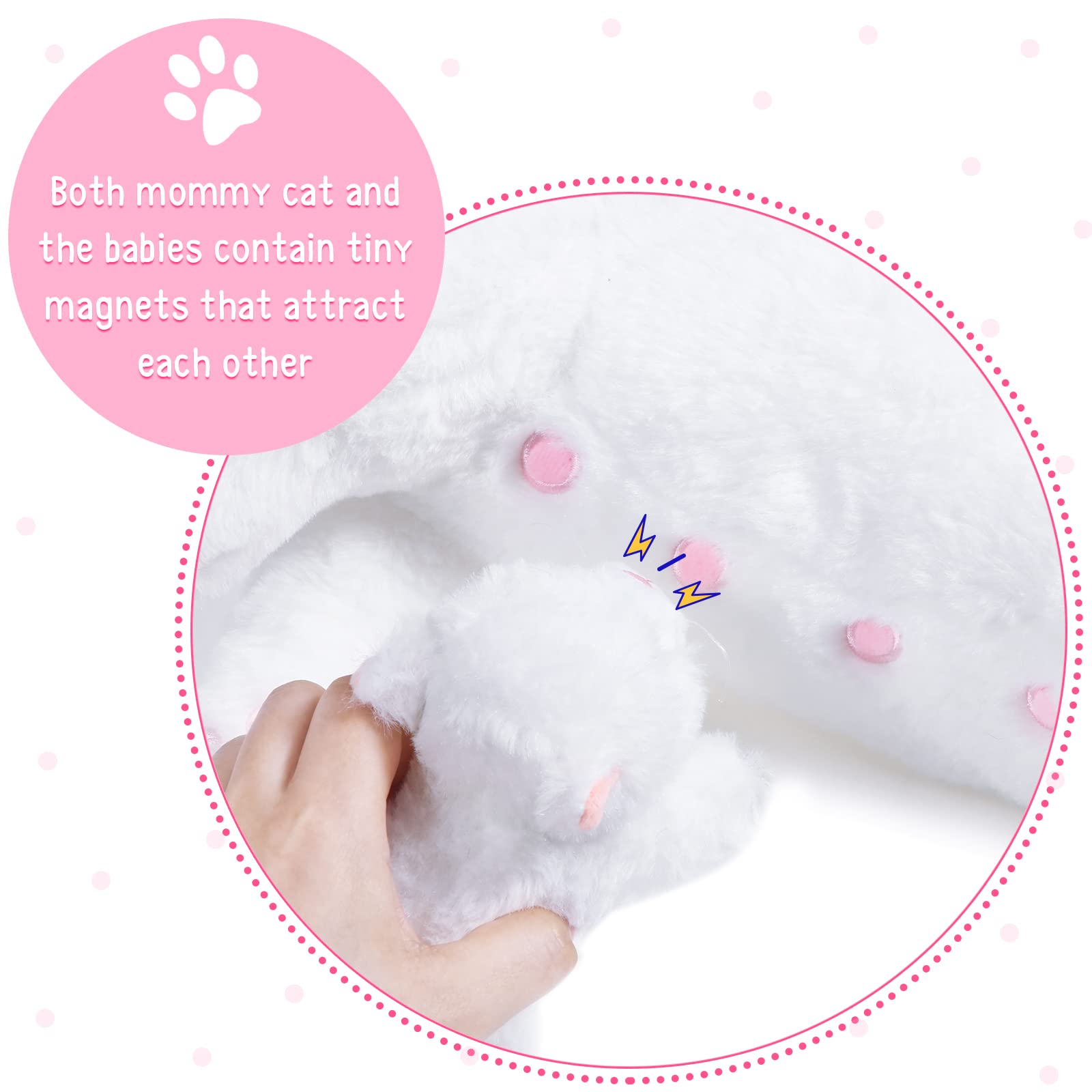 Foto 4 pulgar | Peluche Skylety, Gato Cariñoso Con 4 Gatitos De Peluche De 40 Cm - Venta Internacional.