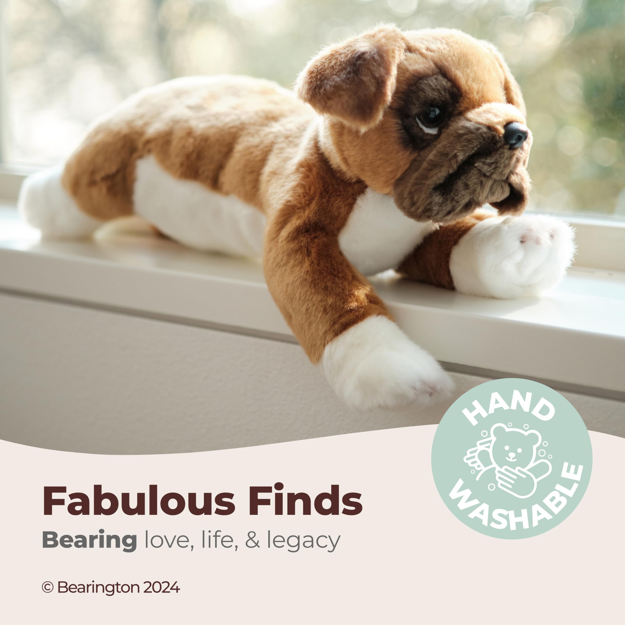 Foto 4 pulgar | Peluche De Peluche Bearington Roscoe Boxer Dog 38 Cm - Venta Internacional.