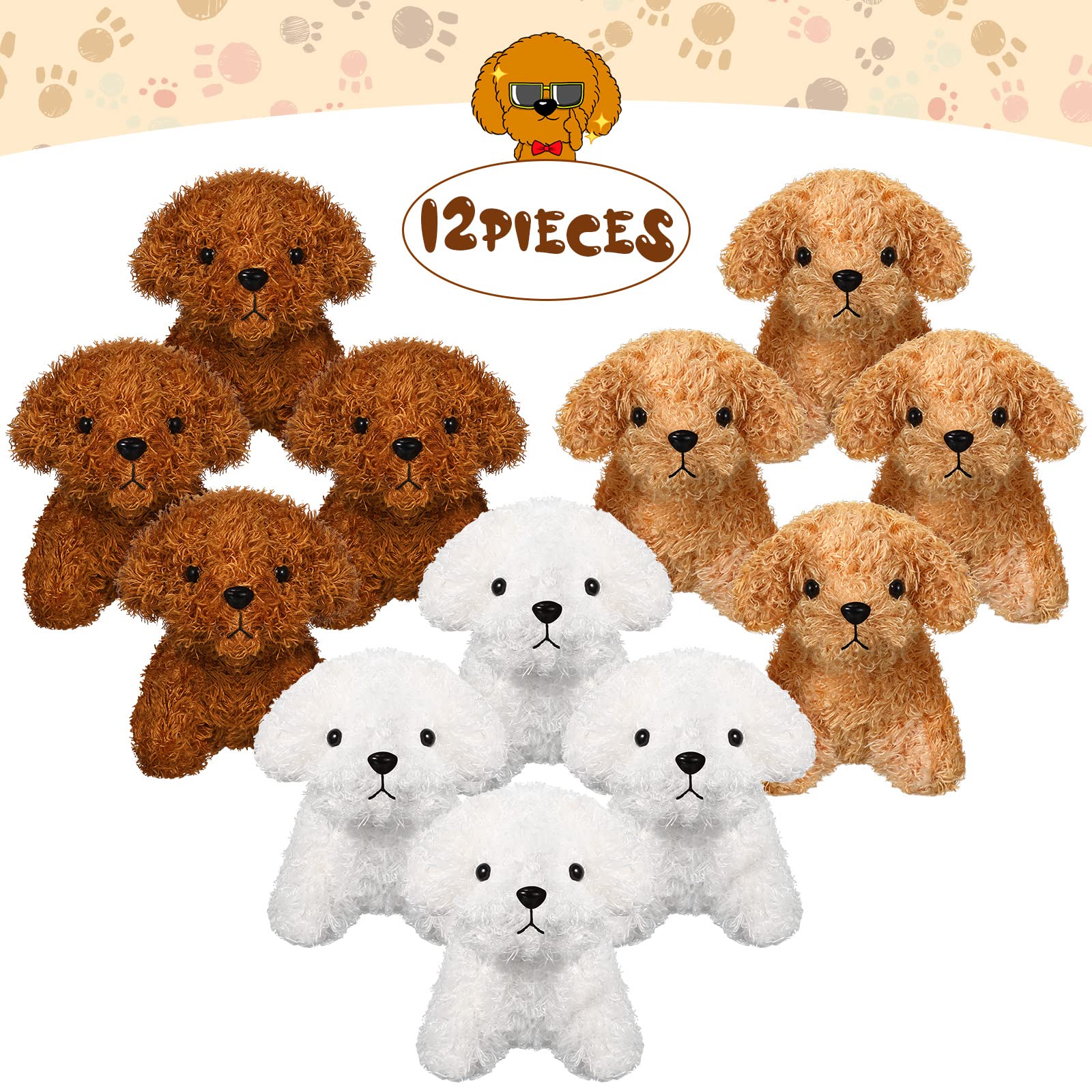 Foto 5 pulgar | Miniperros De Peluche Skylety De 5 Pulgadas Para Niños, 12 Unidades - Venta Internacional.
