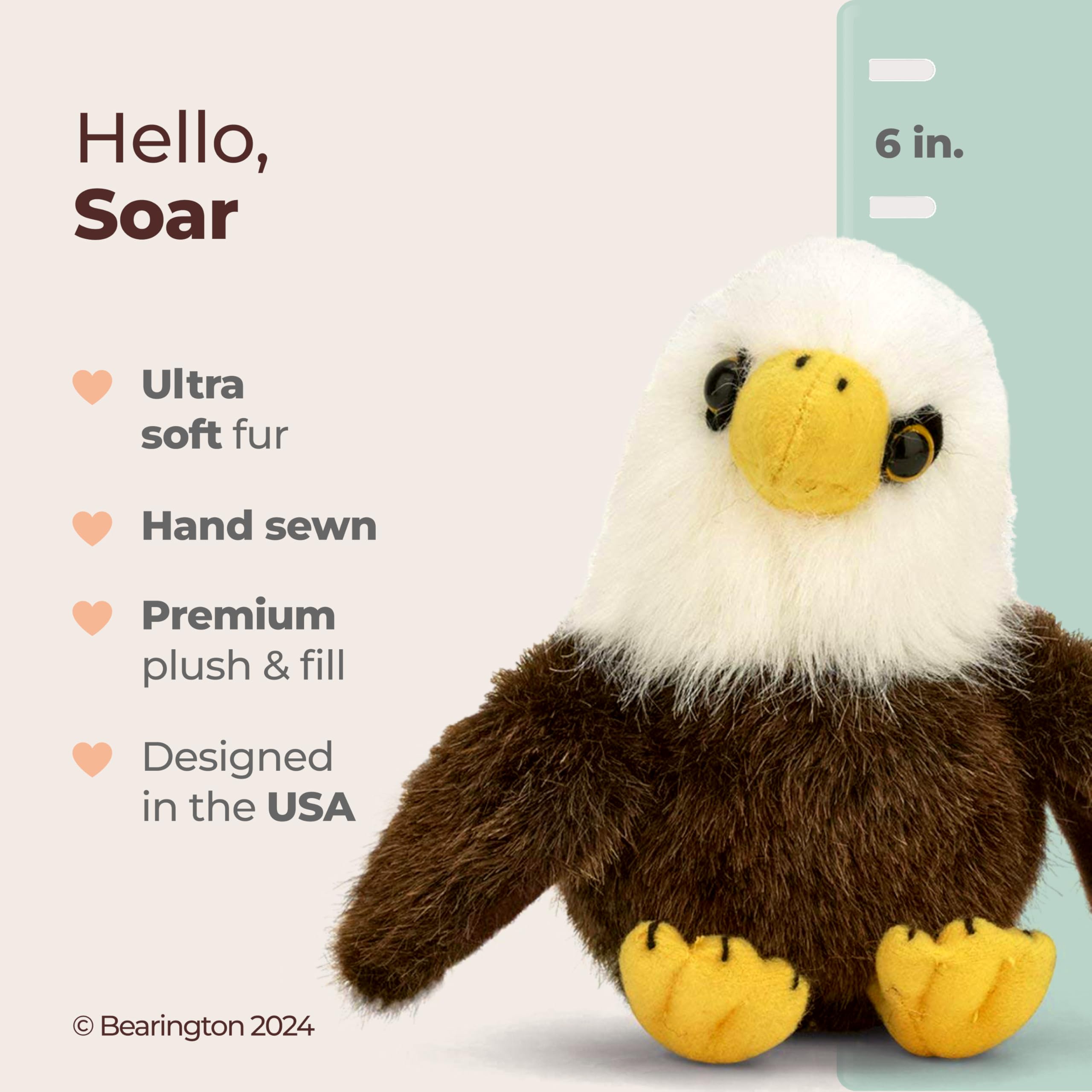 Foto 3 pulgar | Peluche Bearington Soar Bearington Con Forma De Águila Calva De 15 Cm - Venta Internacional.
