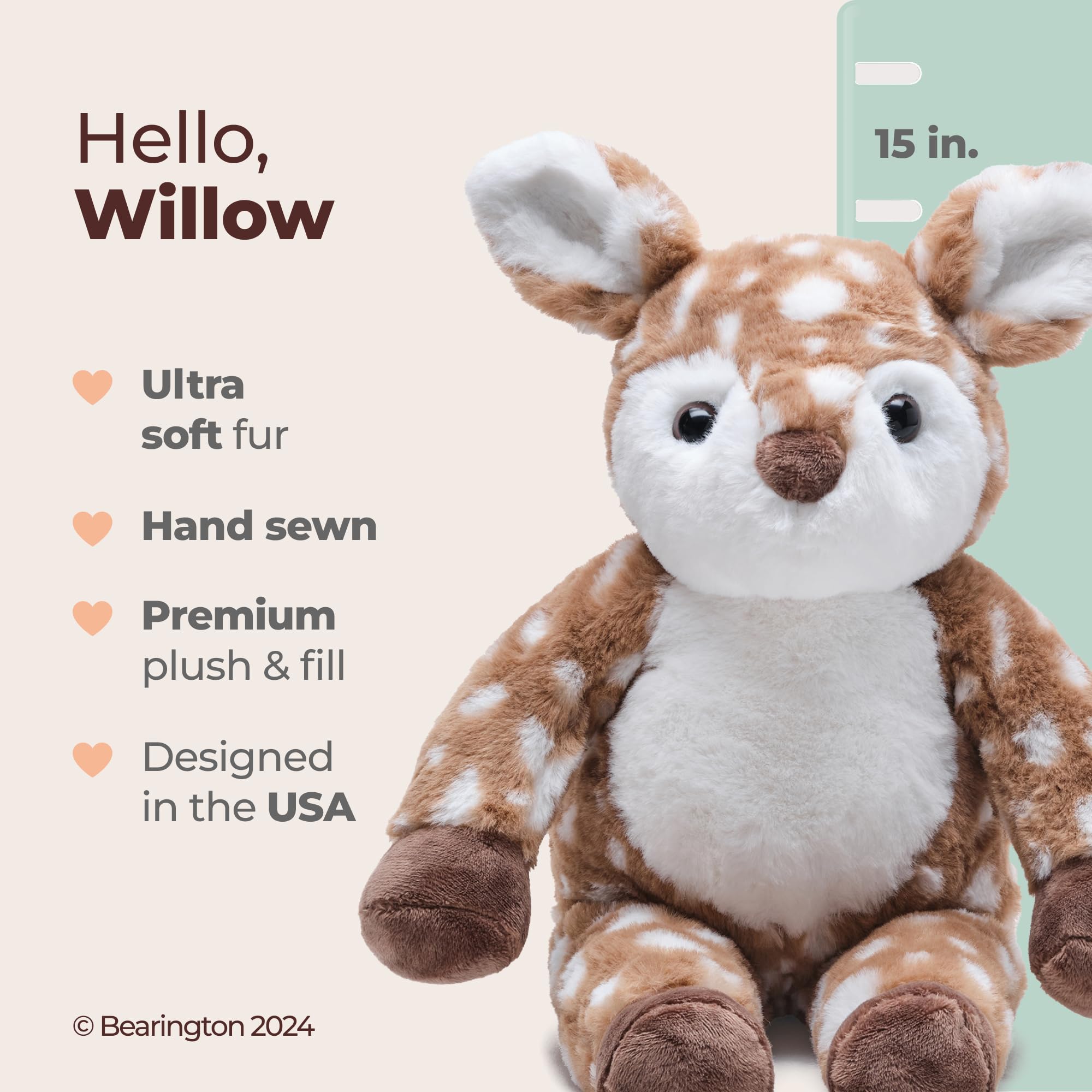 Foto 3 pulgar | Peluche De Peluche Con Forma De Sauce Bearington, Cervatillo, 38 Cm De Altura - Venta Internacional.