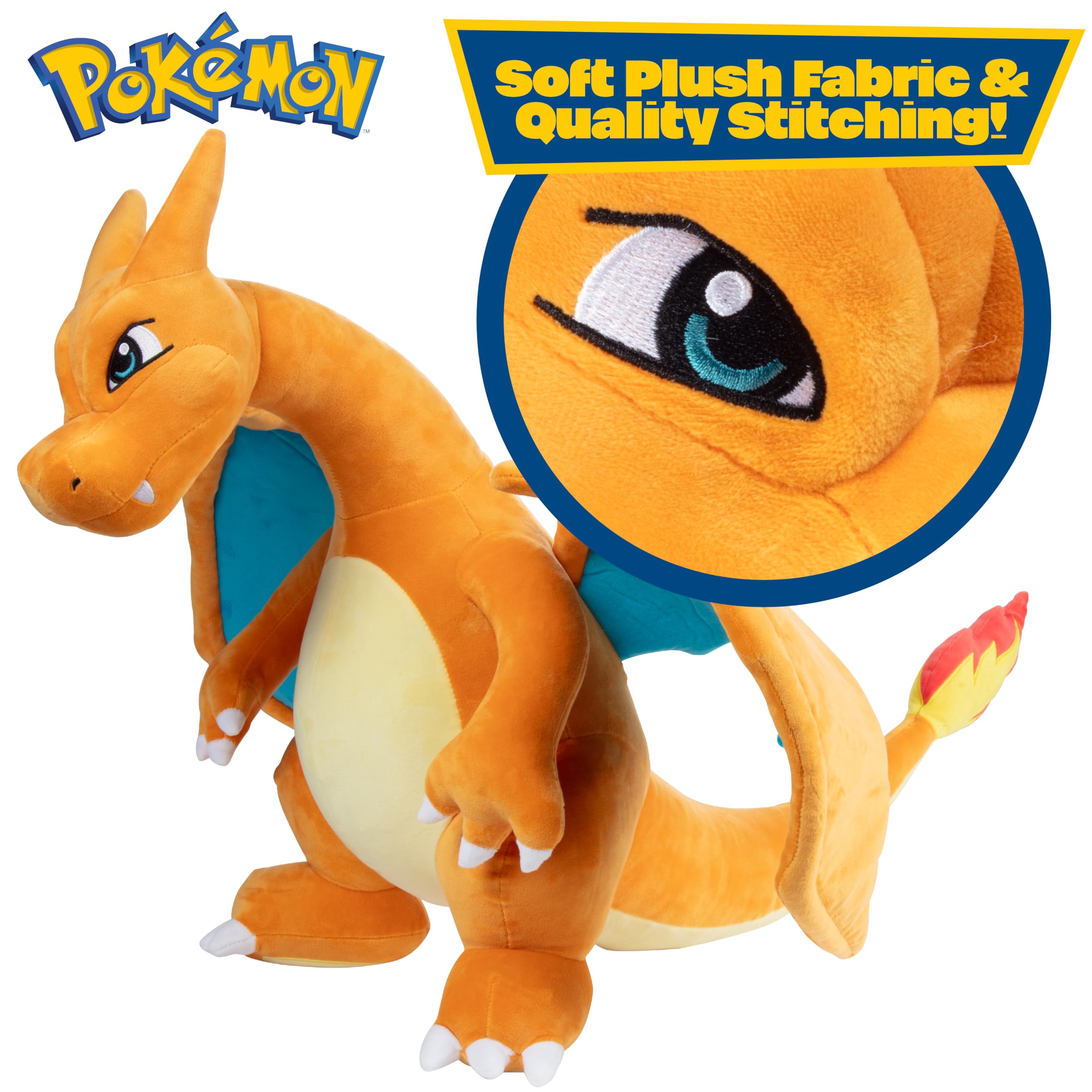 Foto 6 pulgar | Peluche Pokémon Jumbo Charizard De 24 Cm, Con Licencia Oficial - Venta Internacional.