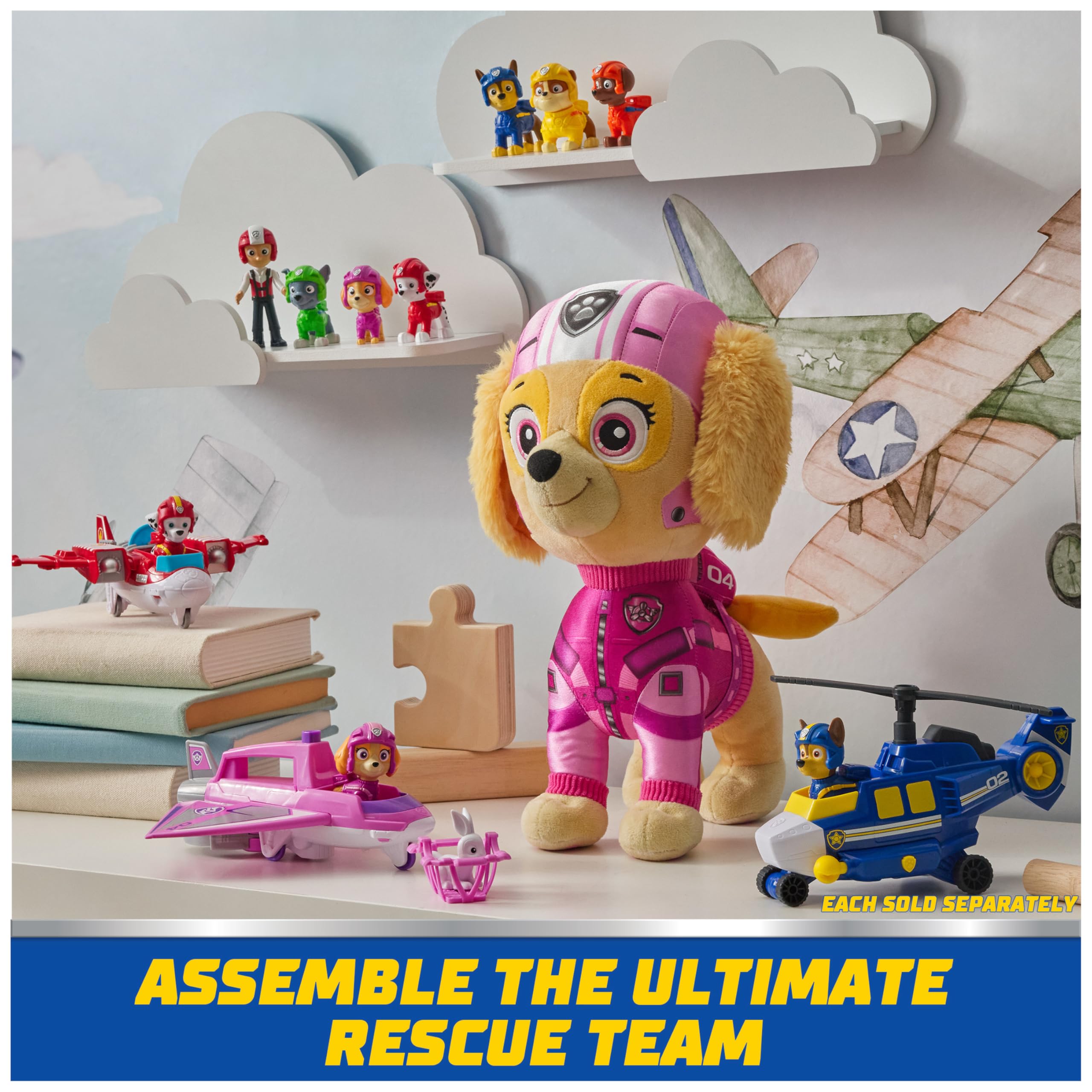 Foto 6 pulgar | Peluche Paw Patrol Air Rescue Skye De 30 Cm Con Mochila Extraíble - Venta Internacional