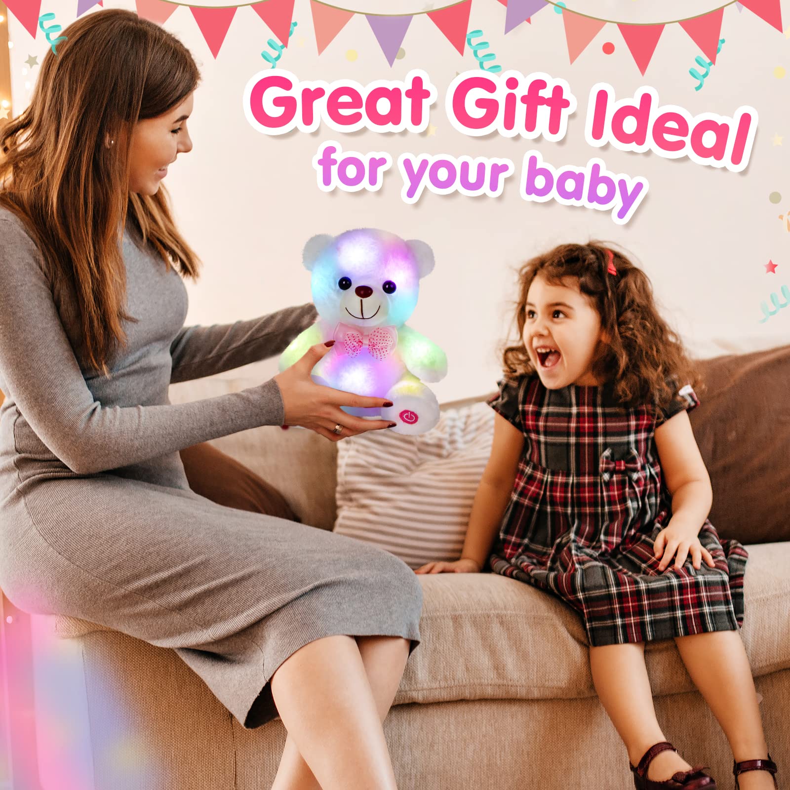Foto 5 pulgar | Peluche Bstaofy Iluminado Con Osito De Peluche Blanco Led De 20 Cm - Venta Internacional.