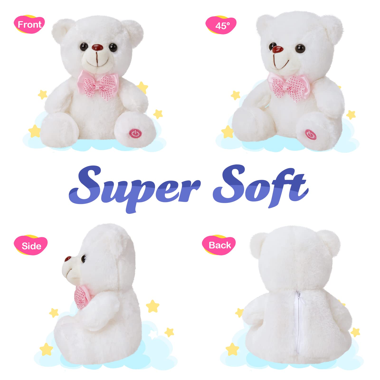 Foto 7 pulgar | Peluche Bstaofy Iluminado Con Osito De Peluche Blanco Led De 20 Cm - Venta Internacional.