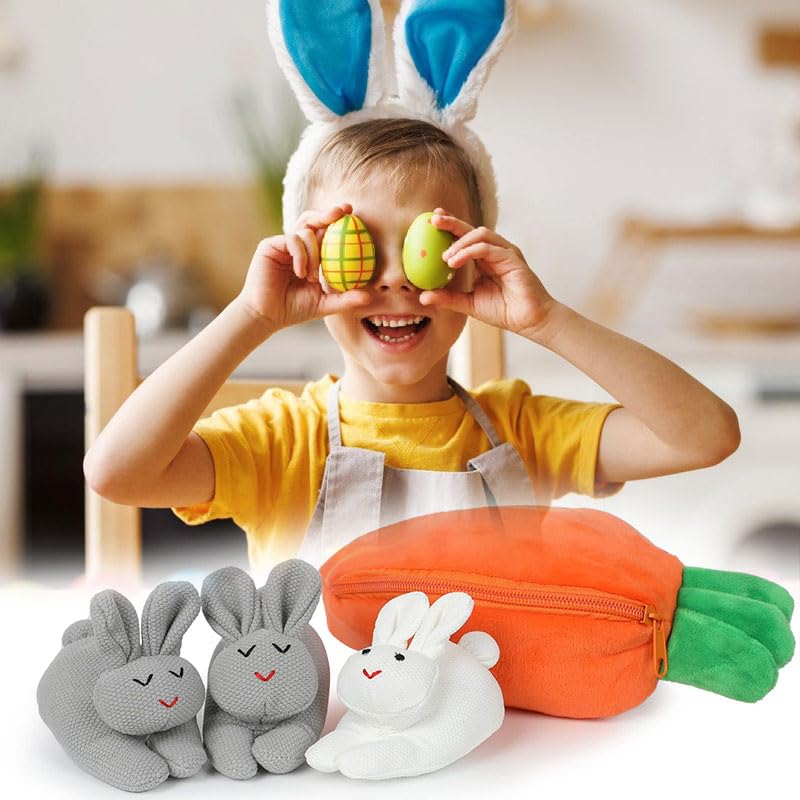 Foto 3 pulgar | Conejitos De Peluche A Las Escondidas En Bolsa De Zanahoria Para Pascua - Venta Internacional.