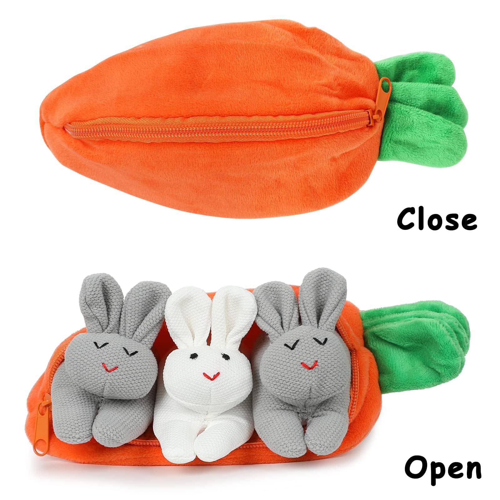 Foto 3 | Conejitos De Peluche A Las Escondidas En Bolsa De Zanahoria Para Pascua - Venta Internacional.