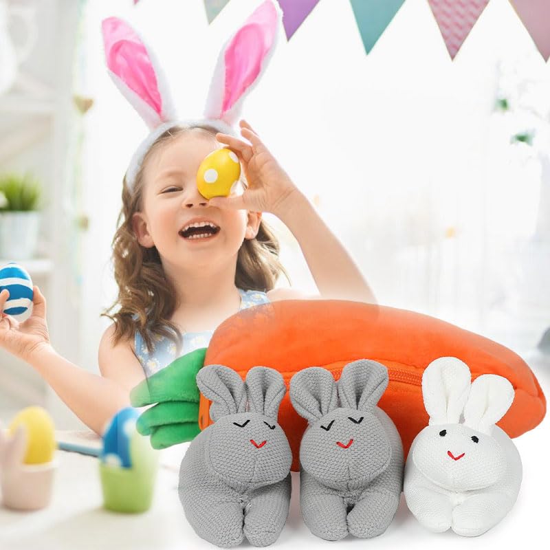Foto 5 pulgar | Conejitos De Peluche A Las Escondidas En Bolsa De Zanahoria Para Pascua - Venta Internacional.