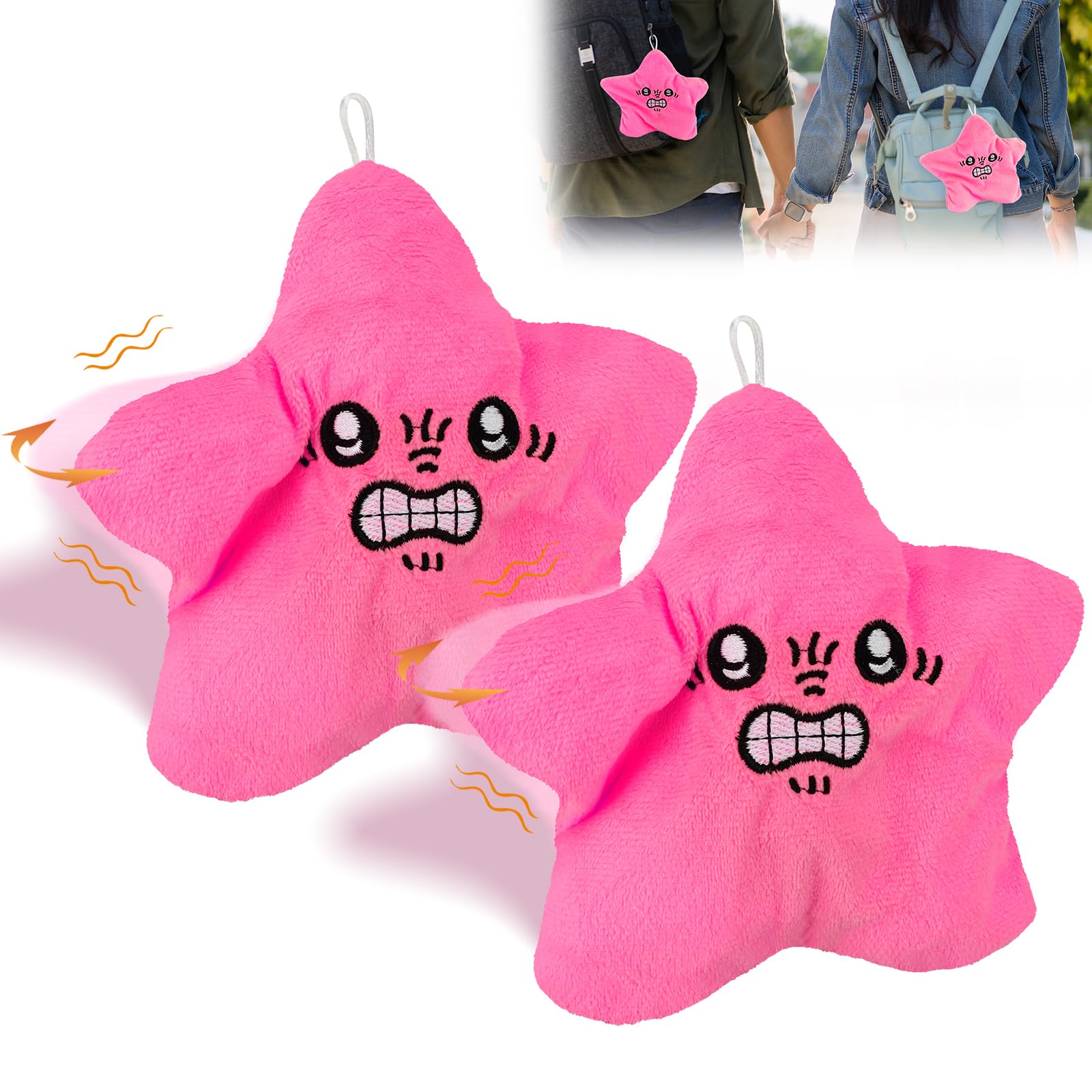 Peluche Angry Starfish Moving Angry Star Car Rosa, 2 Unidades - Venta Internacional.