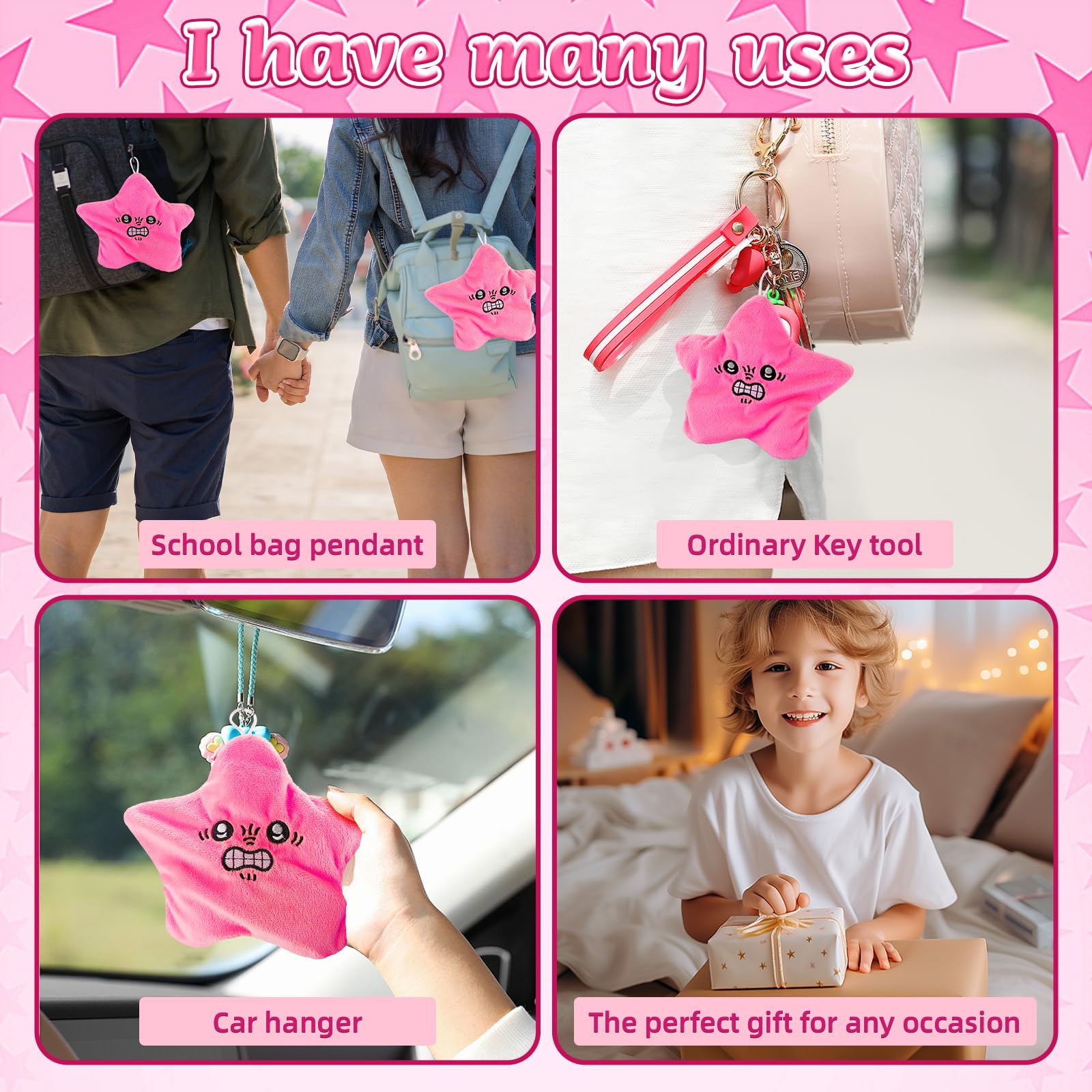 Foto 4 | Peluche Angry Starfish Moving Angry Star Car Rosa, 2 Unidades - Venta Internacional.