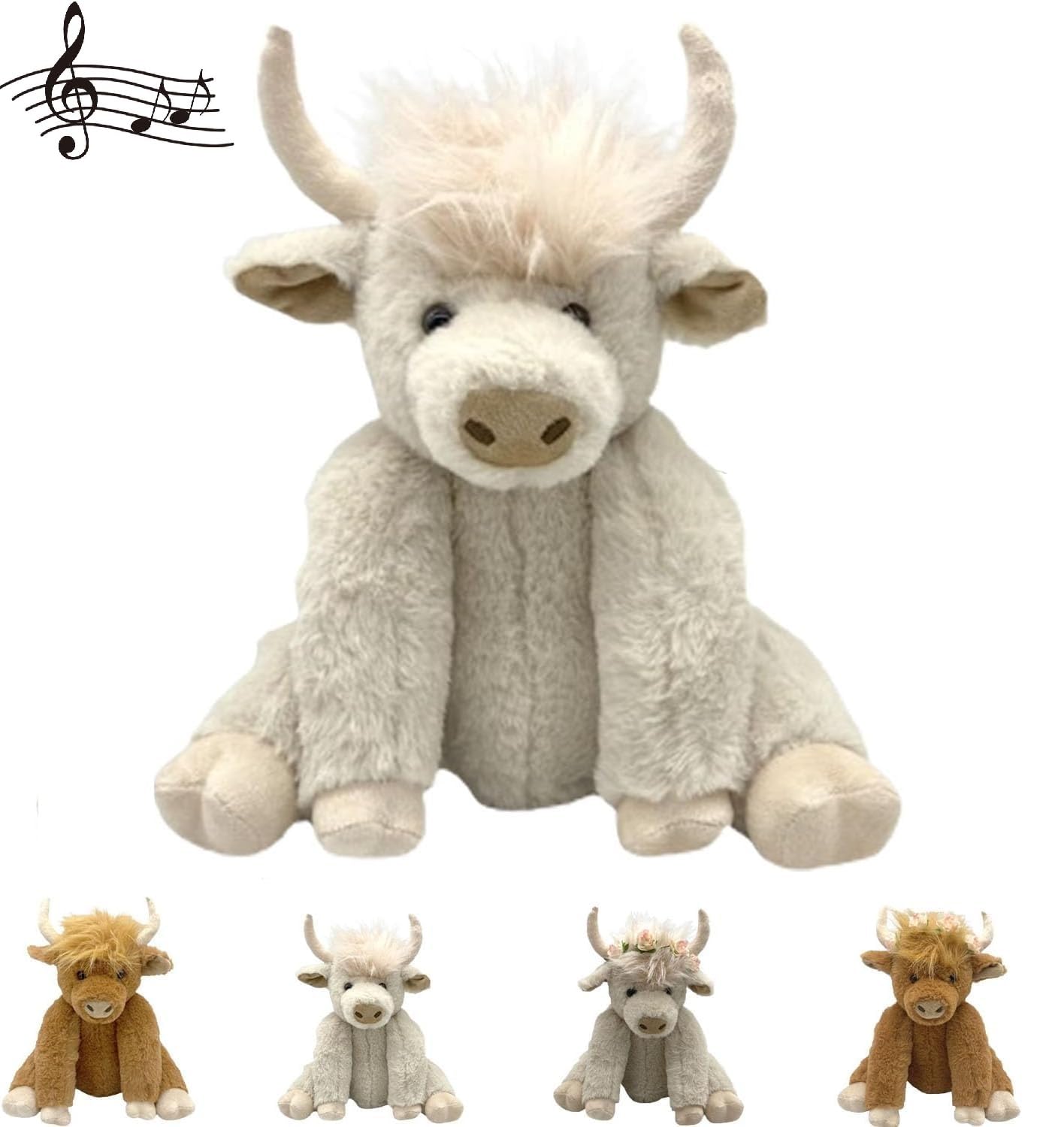Peluche Theorbi Highland Cow Para Niños Con Música De 25 Cm - Venta Internacional.