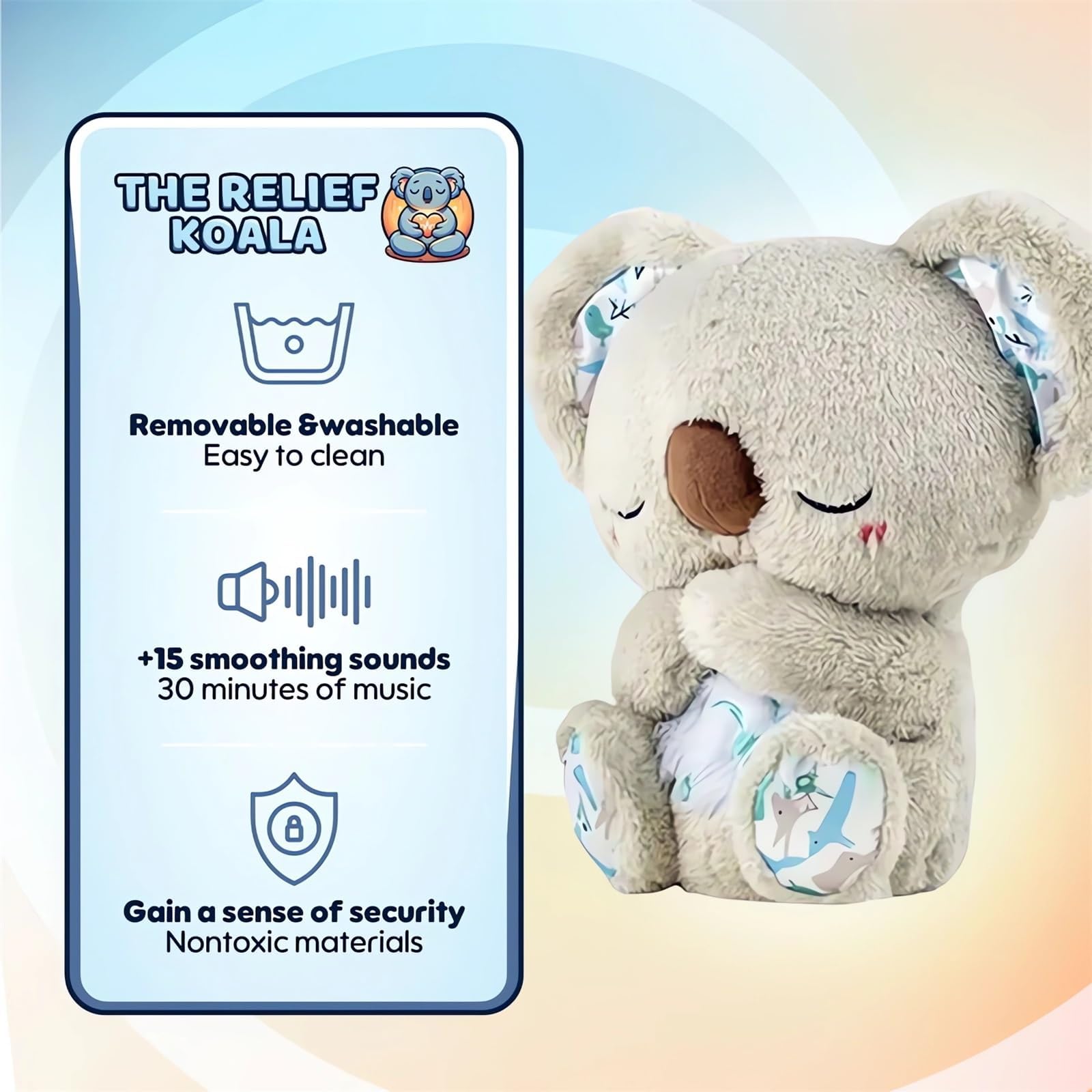 Foto 4 pulgar | Alivia La Ansiedad De Un Koala De Peluche Con Luces Musicales, 30 Cm - Venta Internacional.