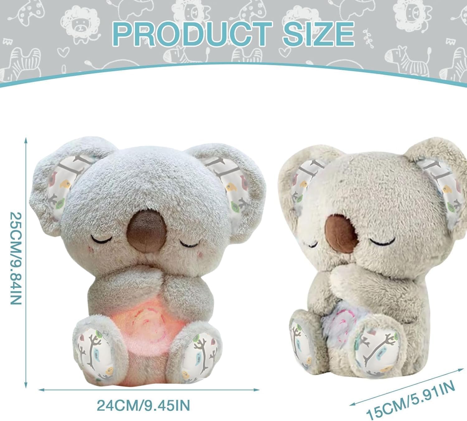 Foto 8 pulgar | Peluche Para Aliviar La Ansiedad Con Forma De Koala, Gris, 25 Cm, Con Sonido - Venta Internacional.