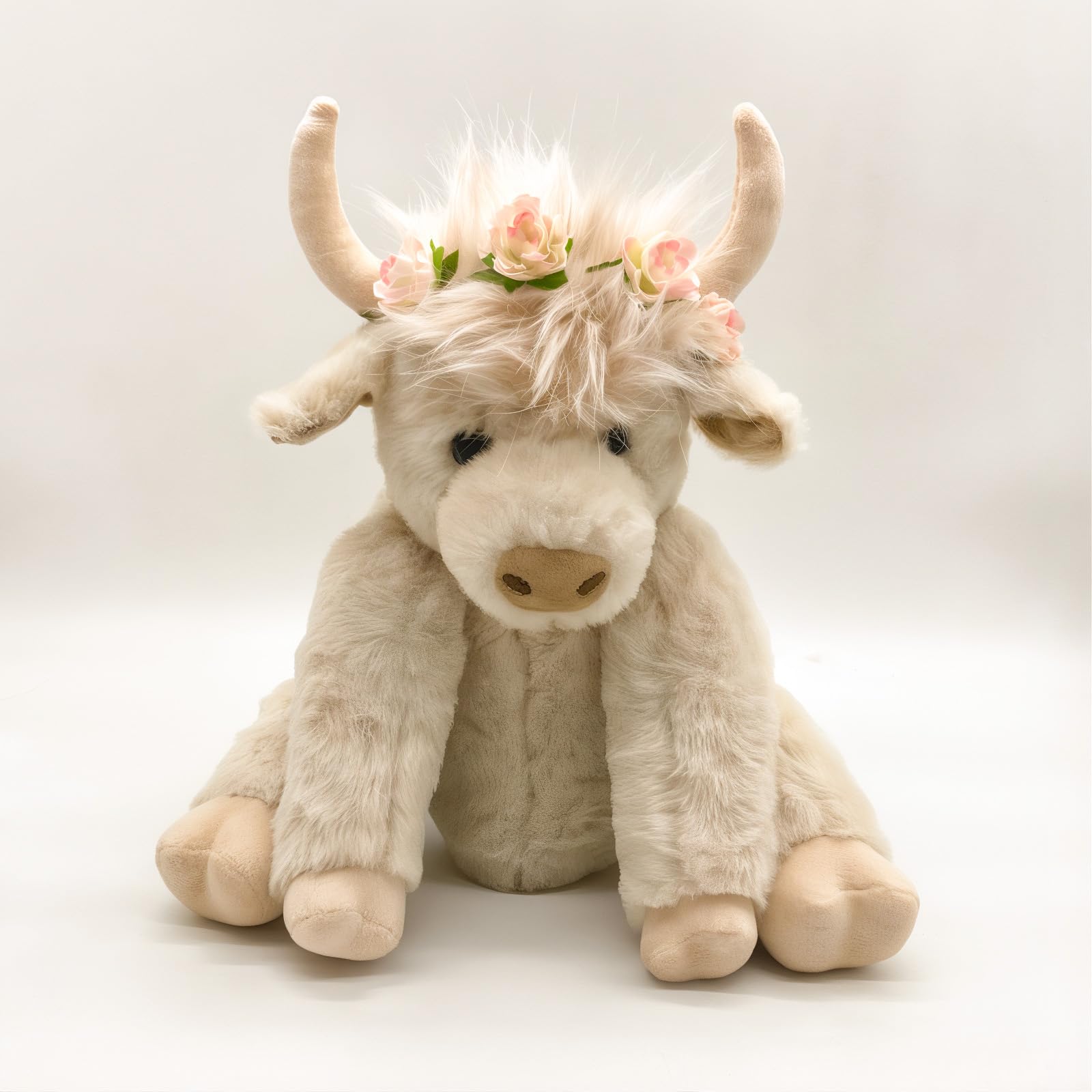 Peluche De Peluche Highland Cow Con Articulaciones Móviles De 25 Cm - Venta Internacional.