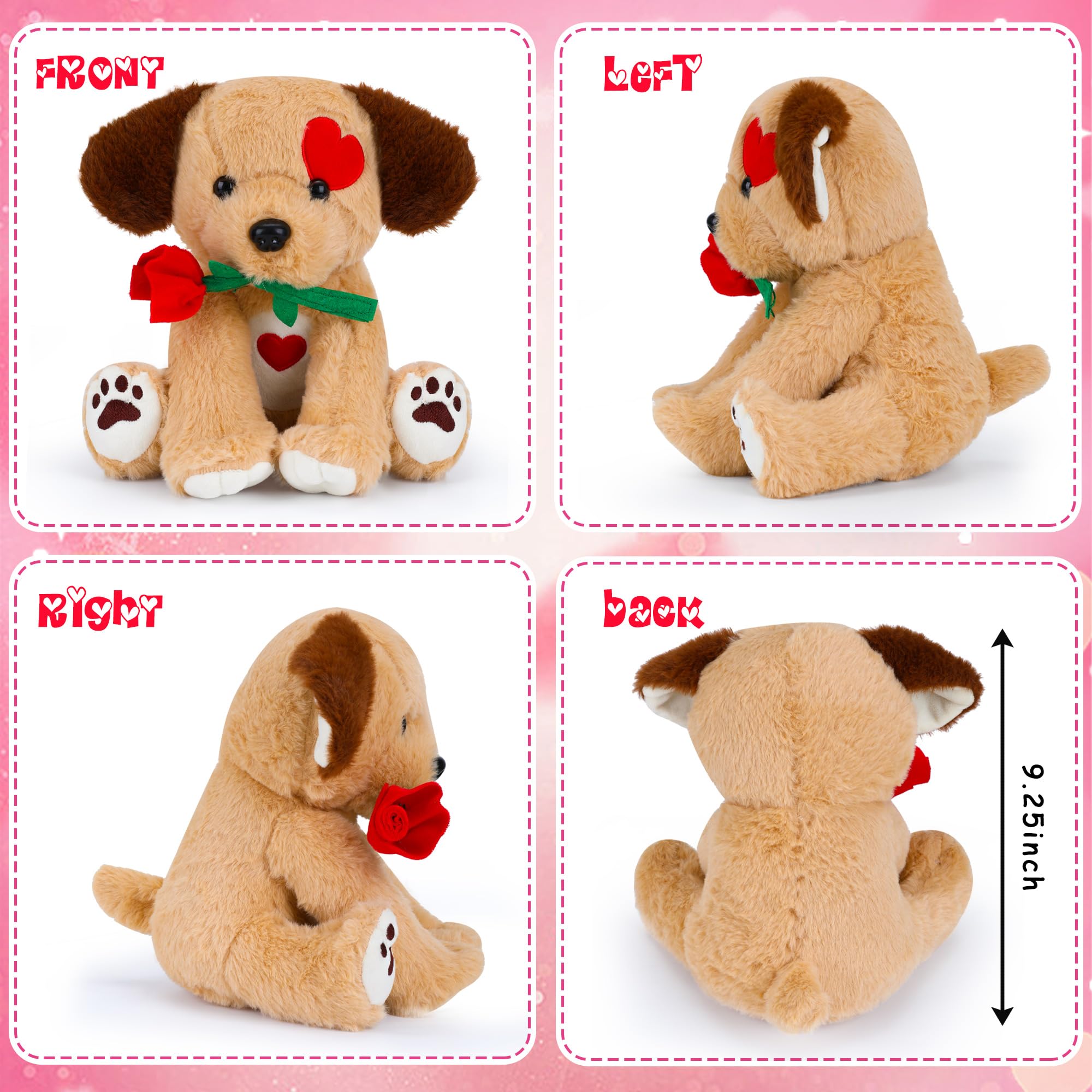 Foto 3 pulgar | Peluche Para Perro Con Rosa De 23 Cm, Regalo De San Valentín - Venta Internacional.