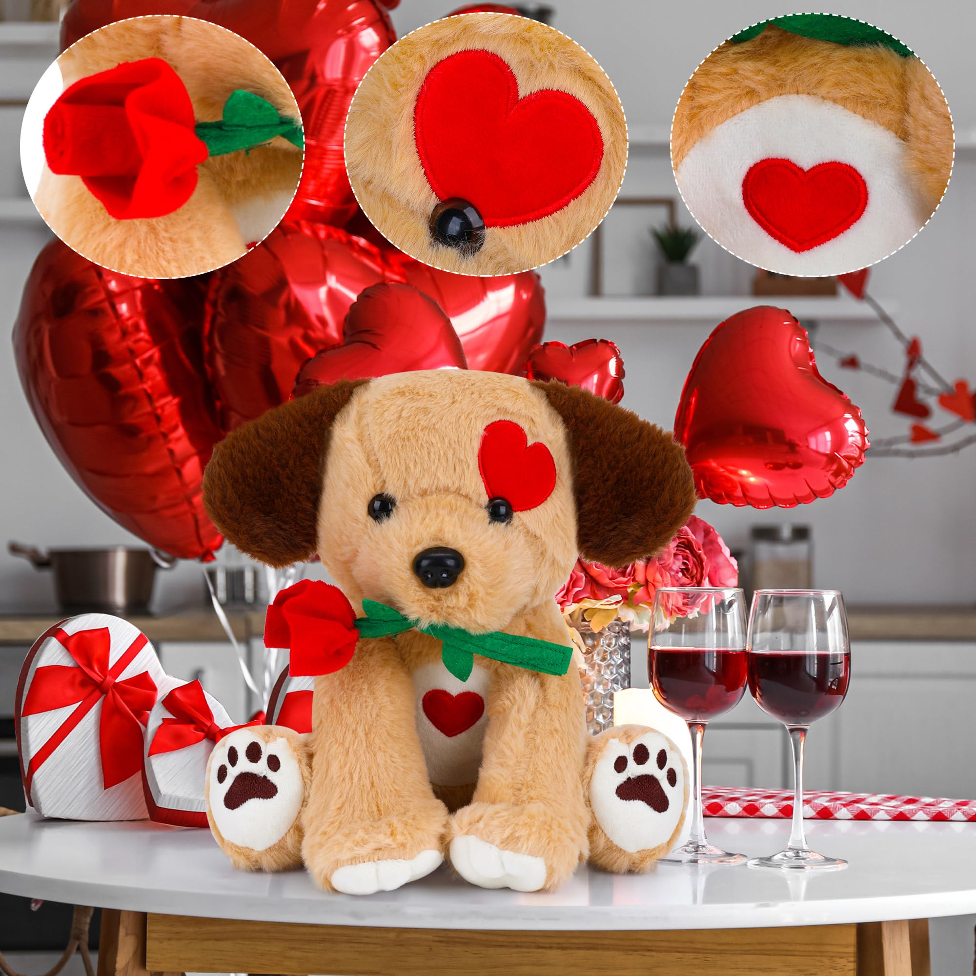 Foto 5 pulgar | Peluche Para Perro Con Rosa De 23 Cm, Regalo De San Valentín - Venta Internacional.
