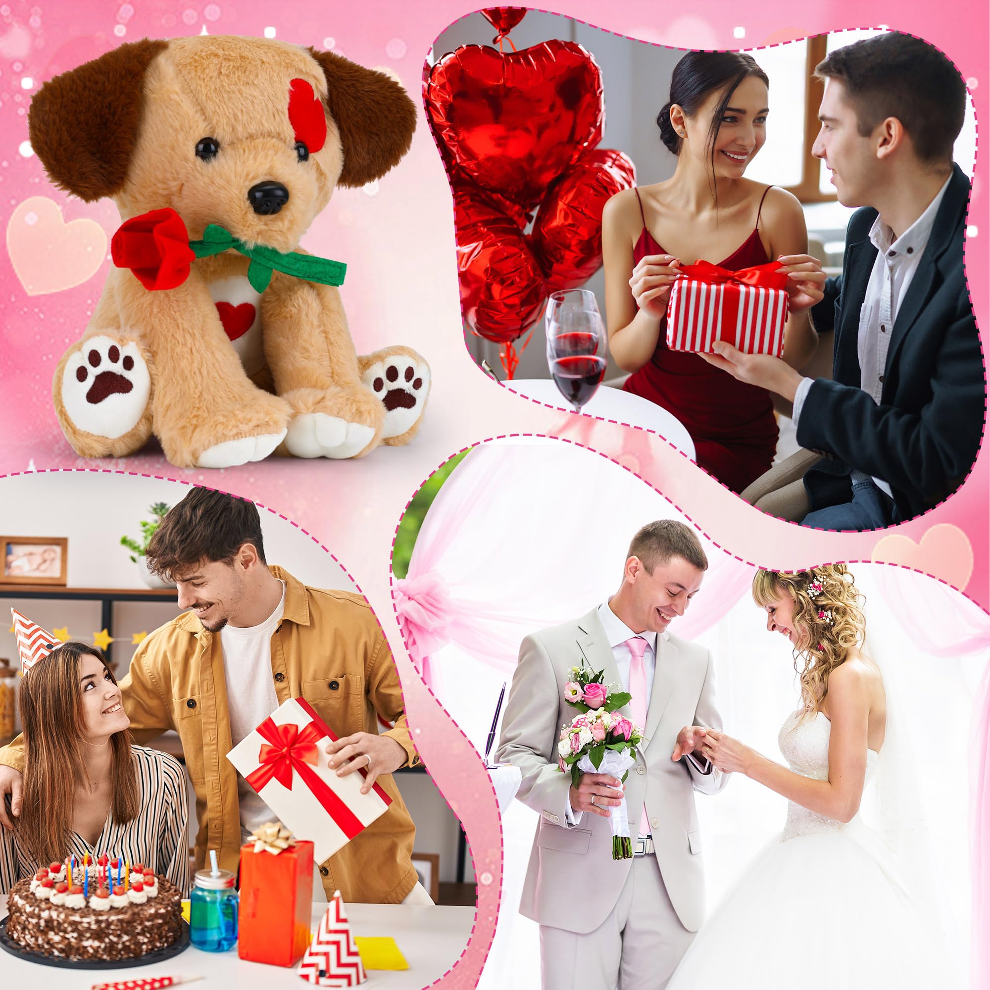Foto 6 pulgar | Peluche Para Perro Con Rosa De 23 Cm, Regalo De San Valentín - Venta Internacional.