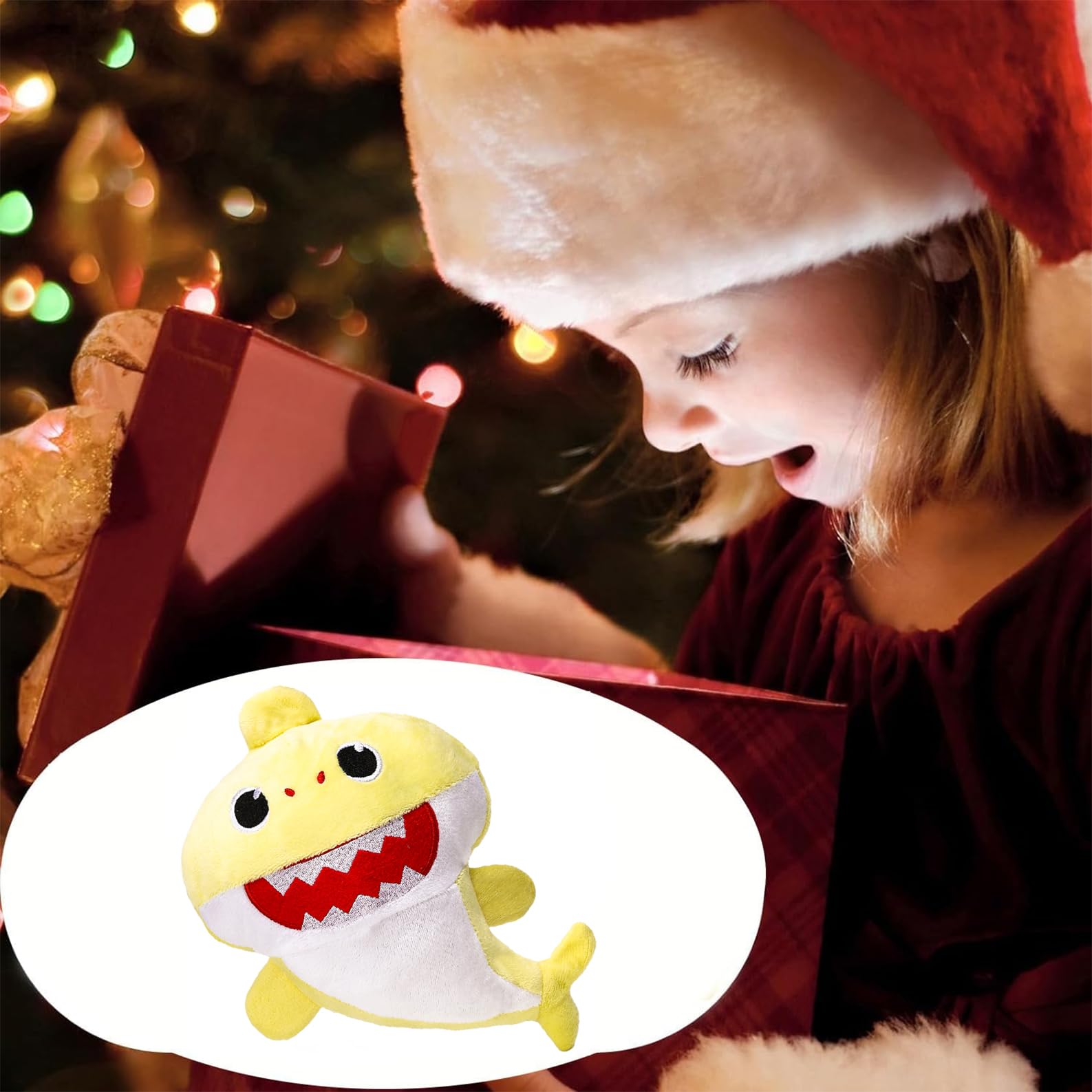 Foto 6 | Peluche Cute Shark De 8.6 Pulgadas Para Niños, Interactivo, Amarillo - Venta Internacional.
