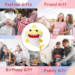 Foto 7 | Peluche Cute Shark De 8.6 Pulgadas Para Niños, Interactivo, Amarillo - Venta Internacional.